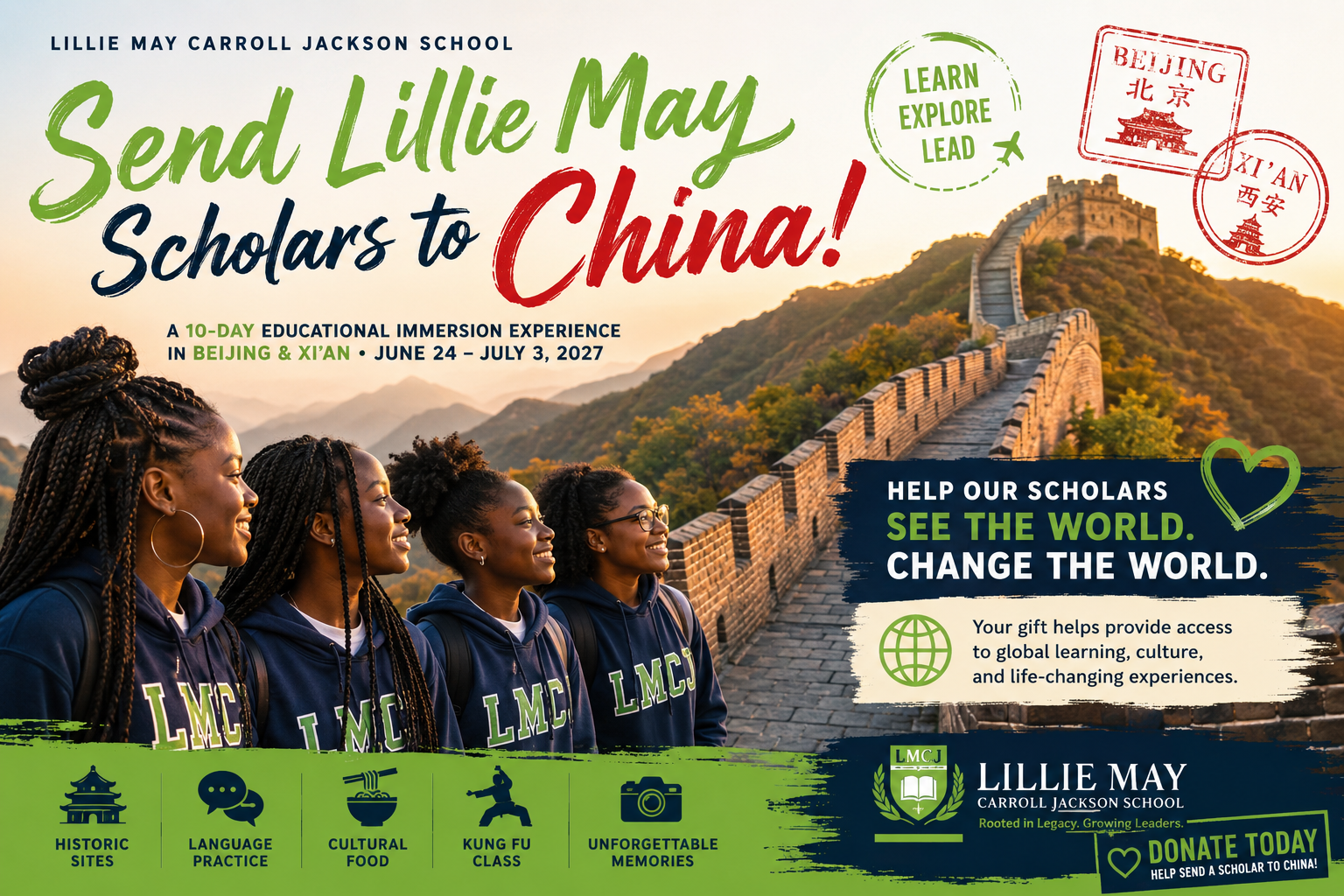 Campaign cover image for Send Lillie May Scholars to China