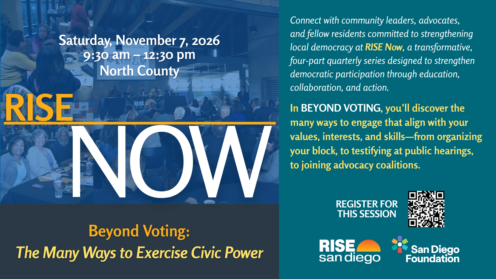 Campaign cover image for RISE Now - Beyond Voting: The Many Ways to Exercise Civic Power