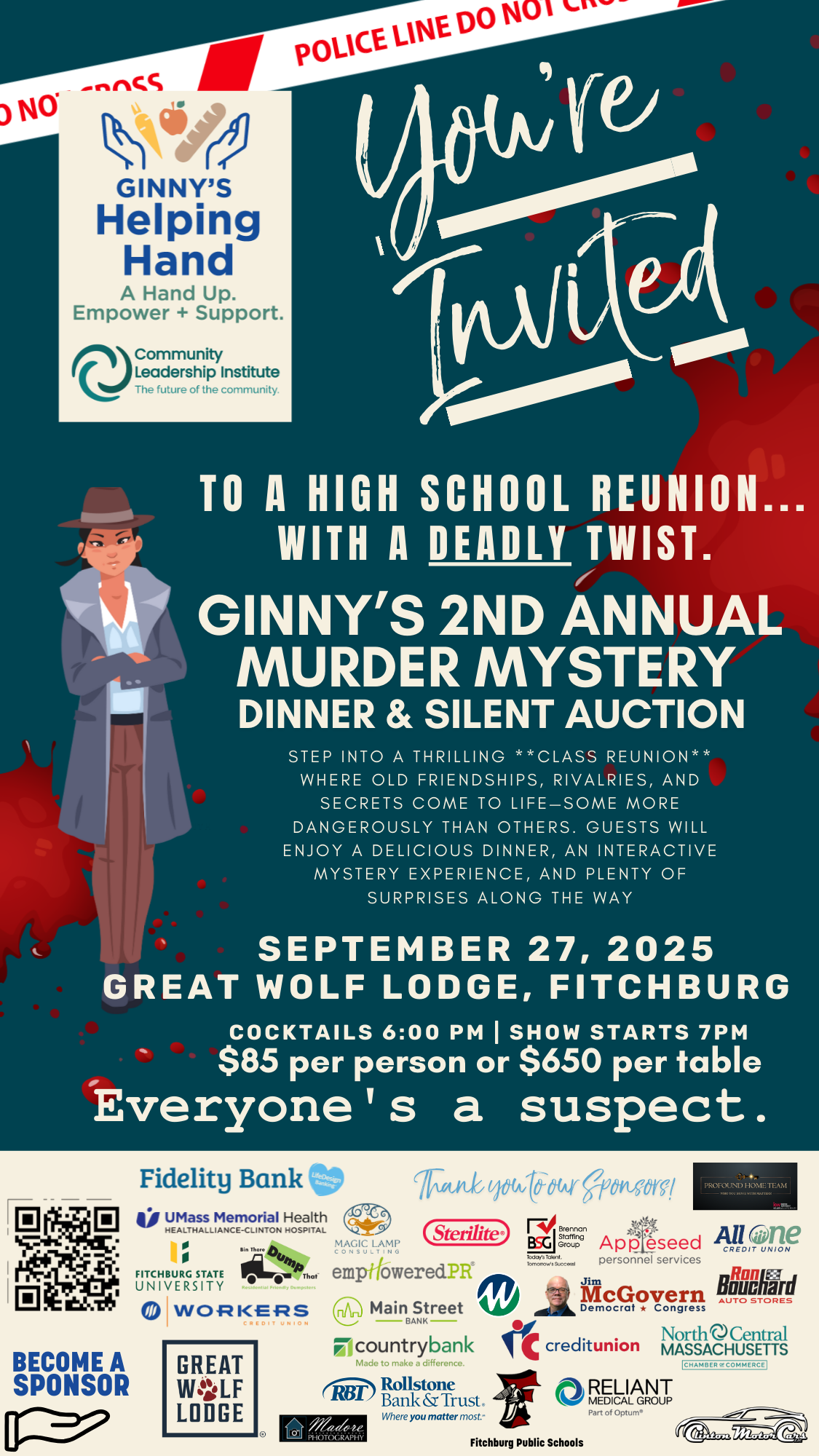 Campaign cover image for Ginny's Helping Hand's 2nd Annual Murder Mystery Dinner