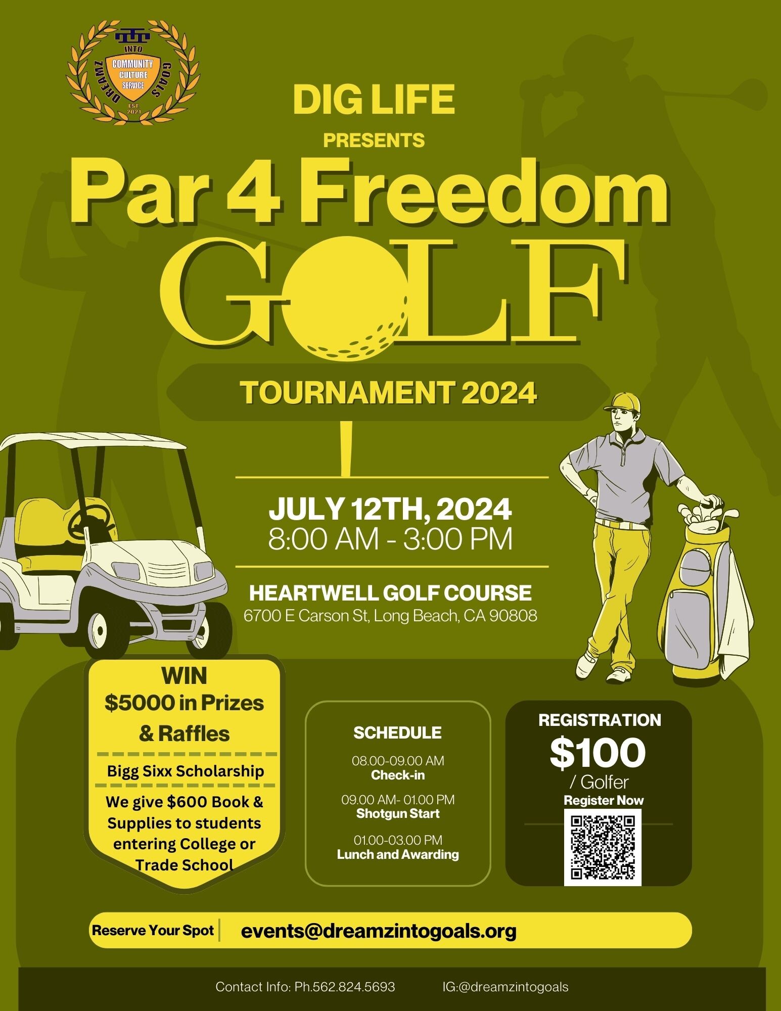 Campaign cover image for DIG LIFE's "Par 4 Freedom" Golf Tourney and Youth Clinic