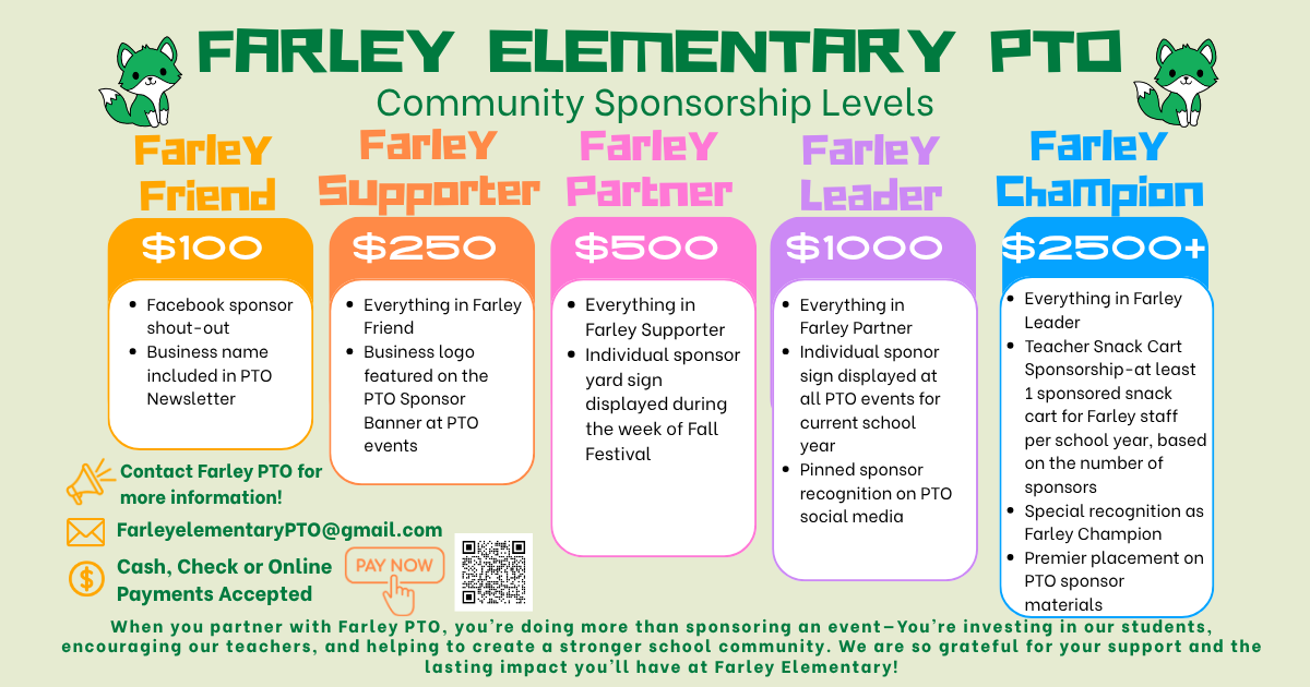 Campaign cover for Farley Elementary PTO Community Sponsorships 2026–2027