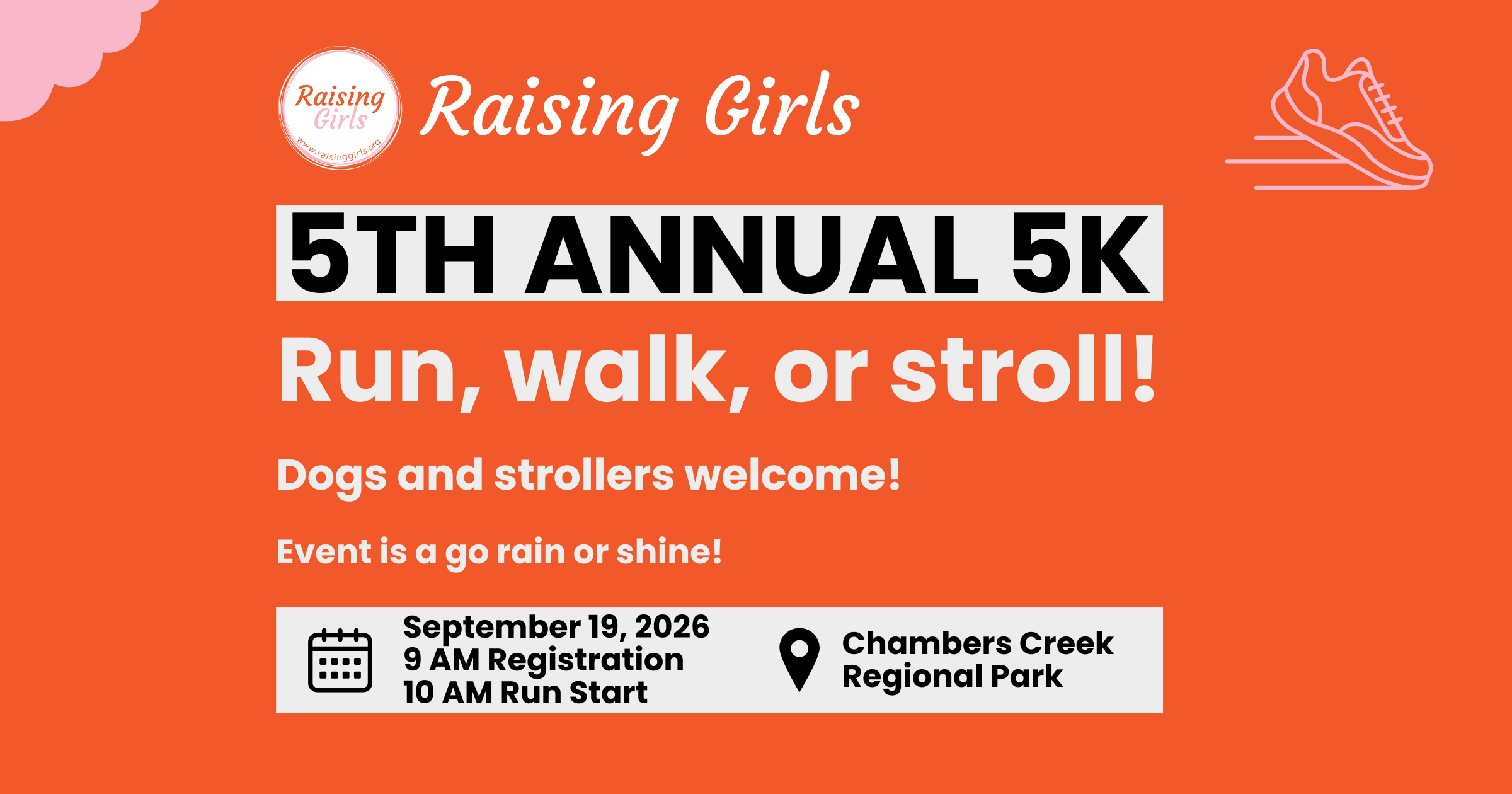 Campaign cover image for Raising Girls 5th Annual 5K