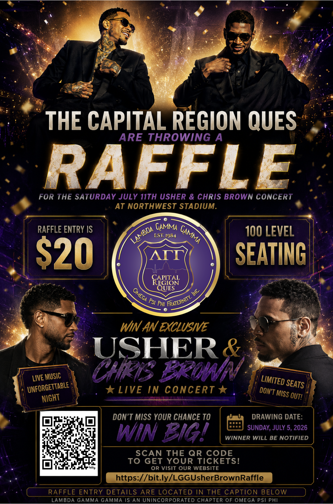 Campaign cover image for Chris Brown & Usher Concert Raffle