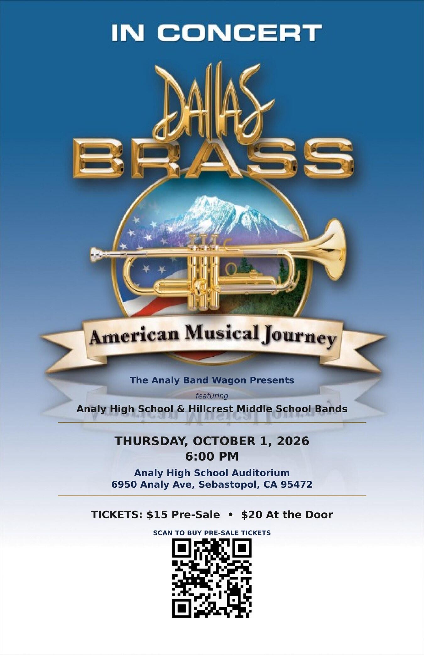 Campaign cover image for Dallas Brass @ Analy Auditorium - 10/1/26, 6pm