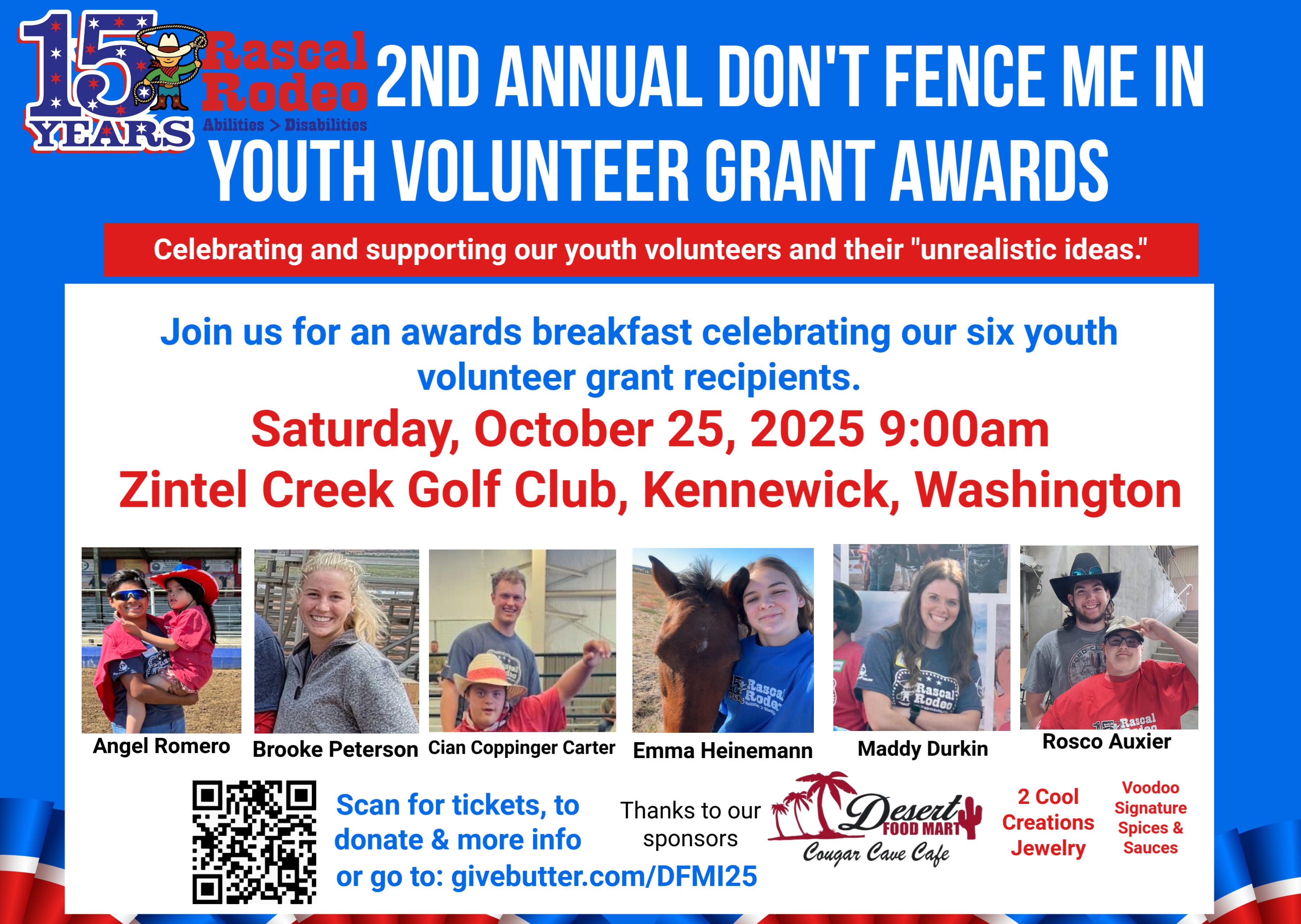 Campaign cover image for 2nd Annual Don't Fence Me In Youth Volunteer Foundation Awards Breakfast & Fundraiser