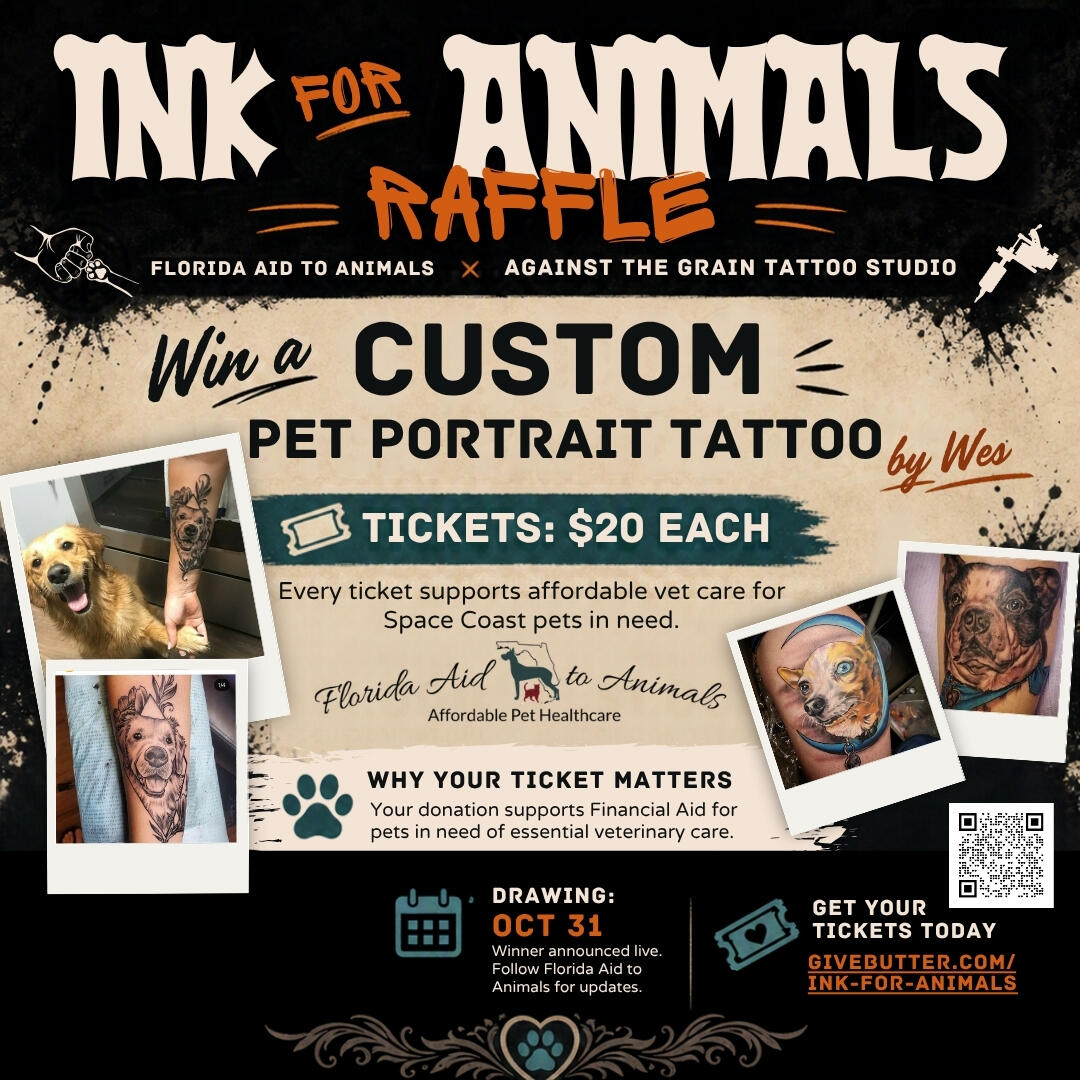 Campaign cover image for 🐾 INK FOR ANIMALS — Pet Portrait Tattoo Raffle