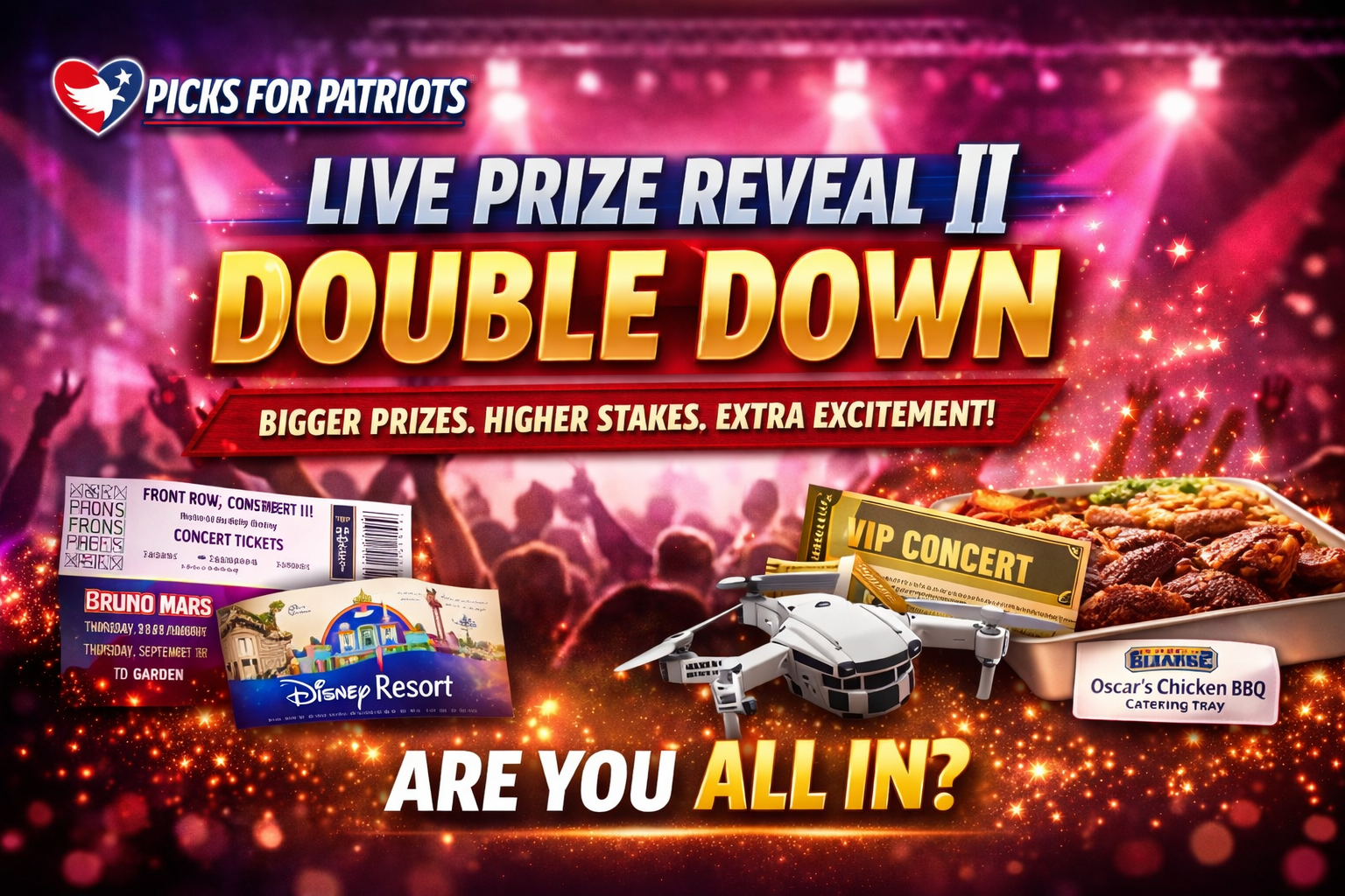 Campaign cover image for LIVE PRIZE REVEAL II: BIGGER, BETTER  & MORE PRIZES