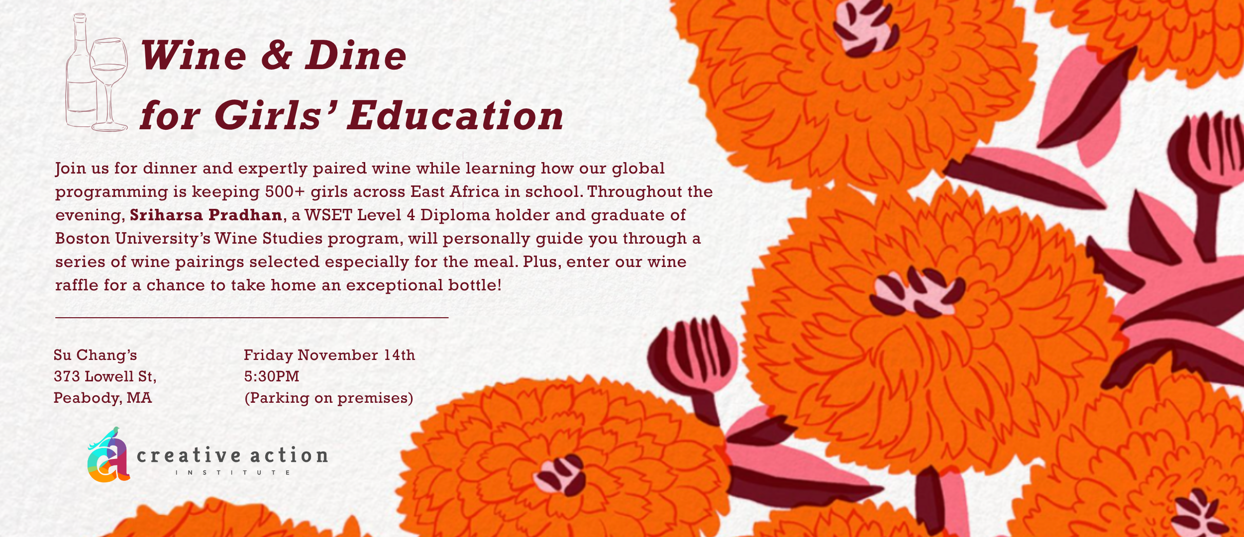 Campaign cover image for Wine and Dine for Girls' Education