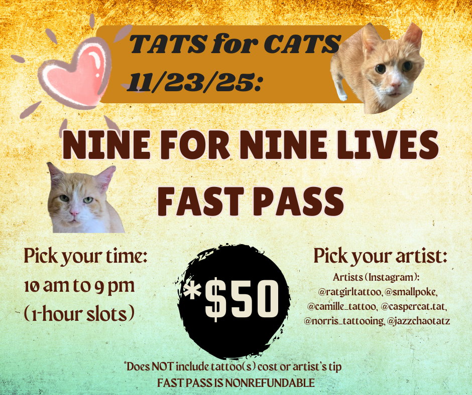 Campaign cover image for Tats For Cats: Nine for Nine Lives Fast Pass