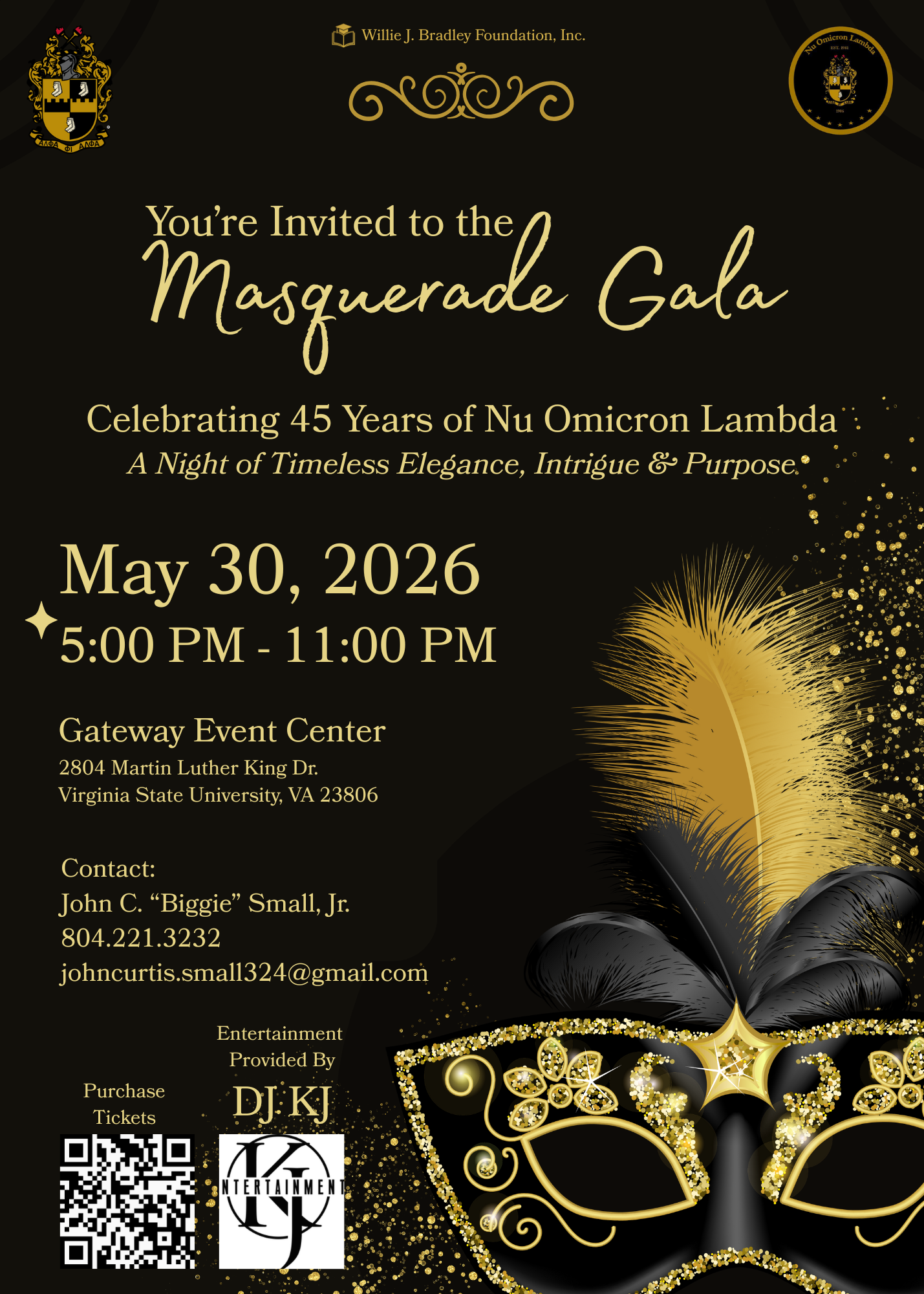 Campaign cover image for 2026 Masquerade Black & Gold Gala 45th Chapter Anniversary