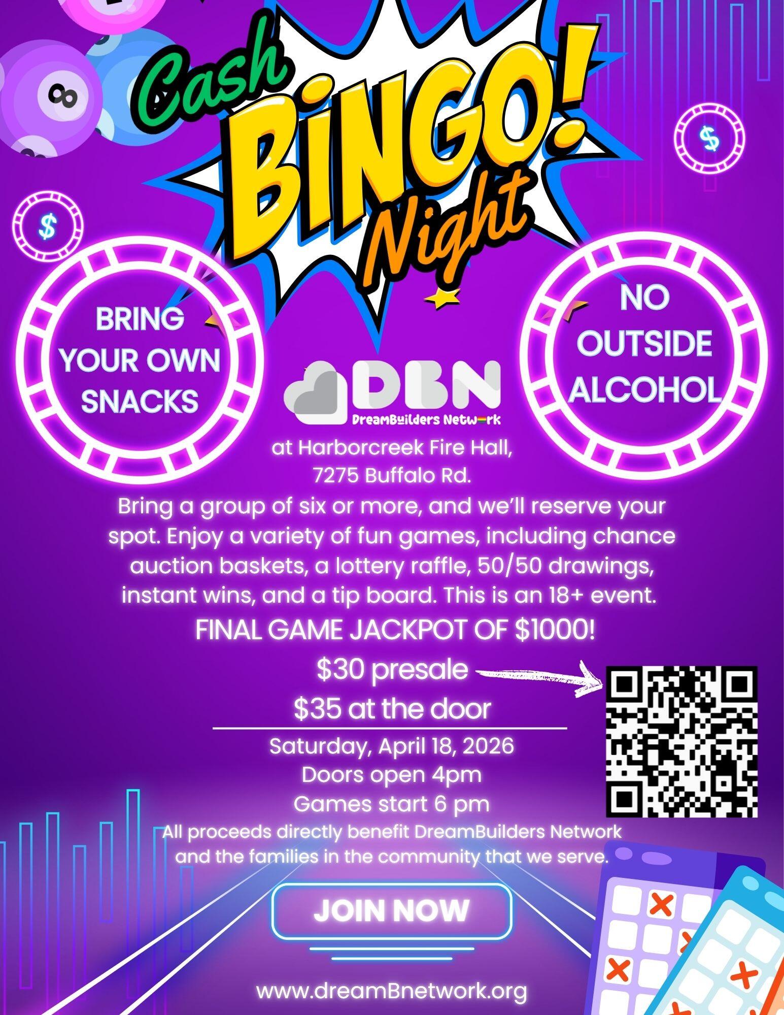Campaign cover image for DreamBuilders Network Bingo Fundraiser
