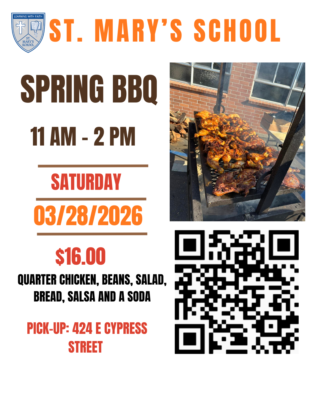 Campaign cover image for St. Mary's School 2026 Spring BBQ