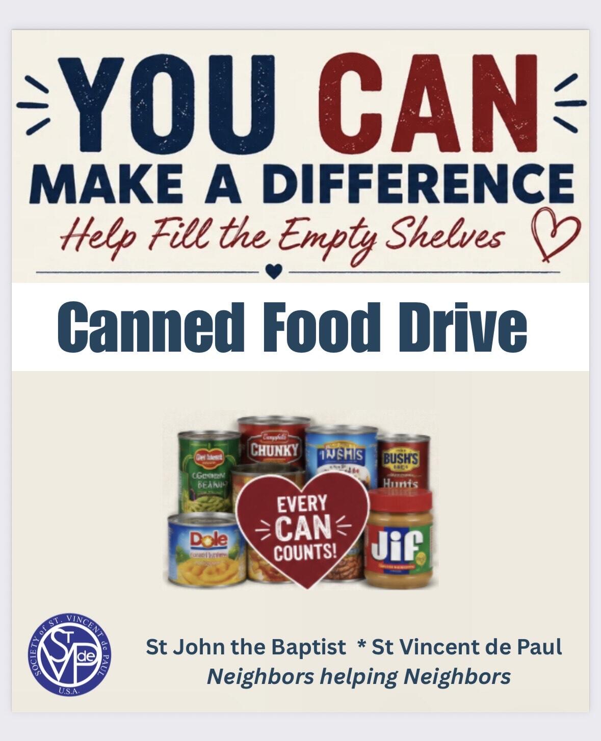 Campaign cover for St. John The Baptist Canned Food Drive