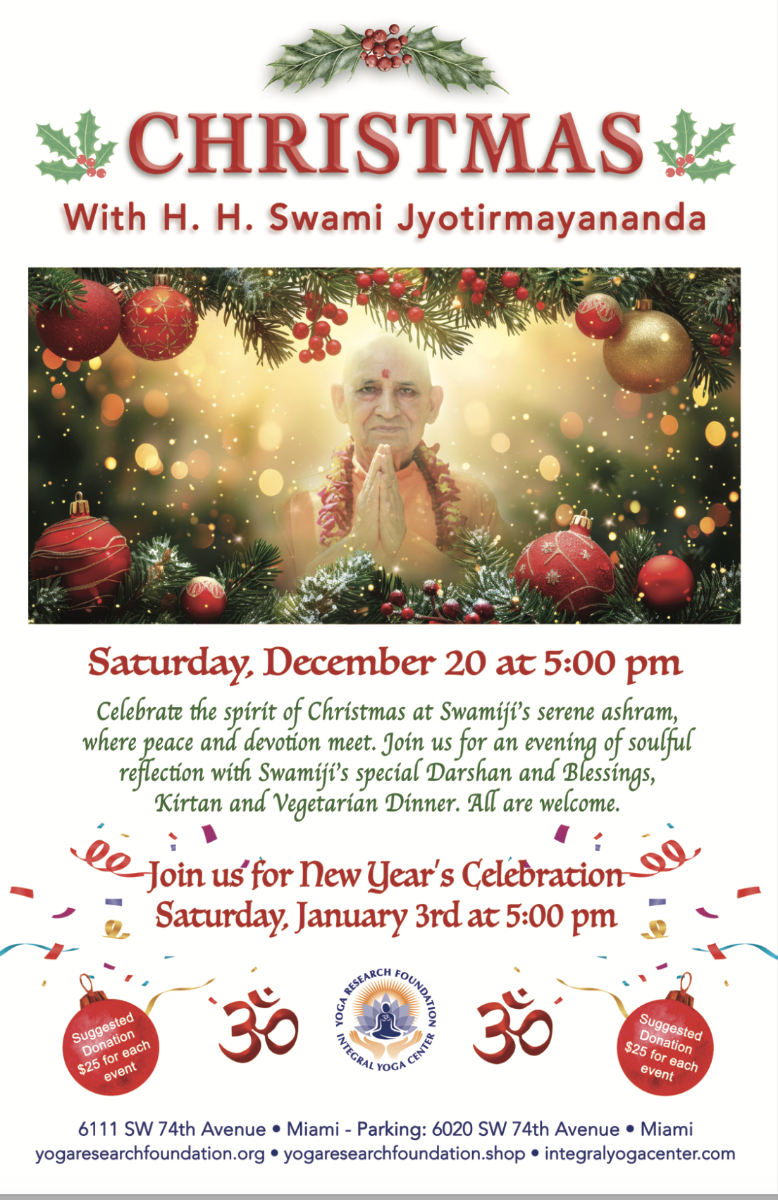 Campaign cover image for Christmas with Swamiji - Saturday, December 20 at 5pm