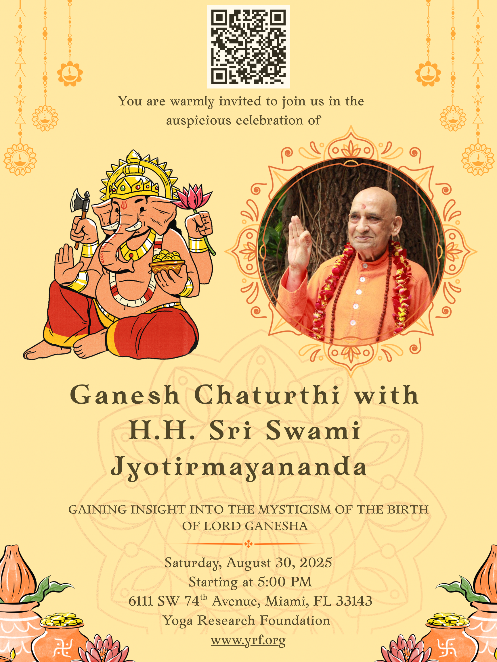 Campaign cover image for Ganesh Chaturthi with HH Sri Swami Jyotirmayananda