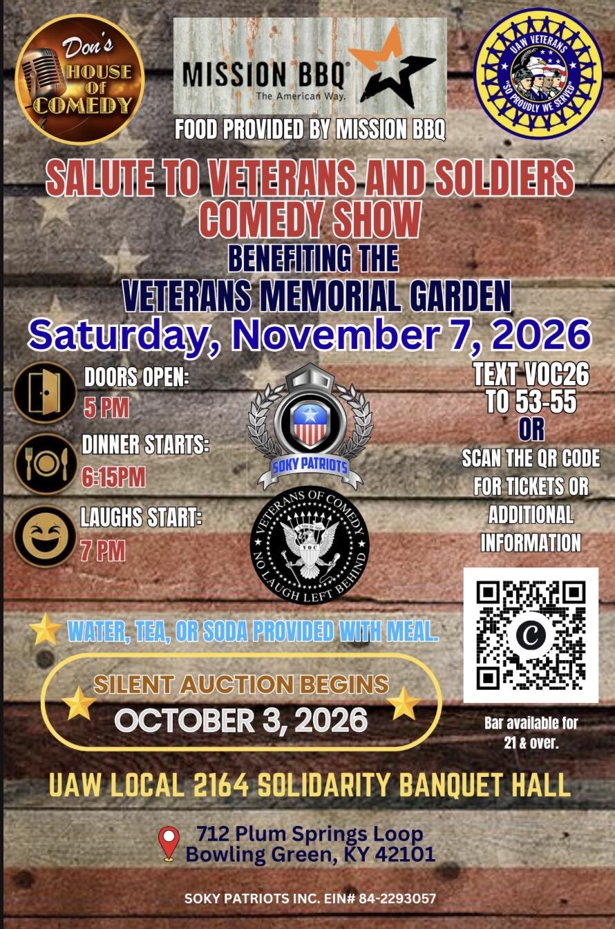 Campaign cover image for Don’s House of Comedy, The Veterans of Comedy, and SOKY PATRIOTS INC. Presents The “Salute to Veterans and Soldiers” Comedy Event Fundraiser