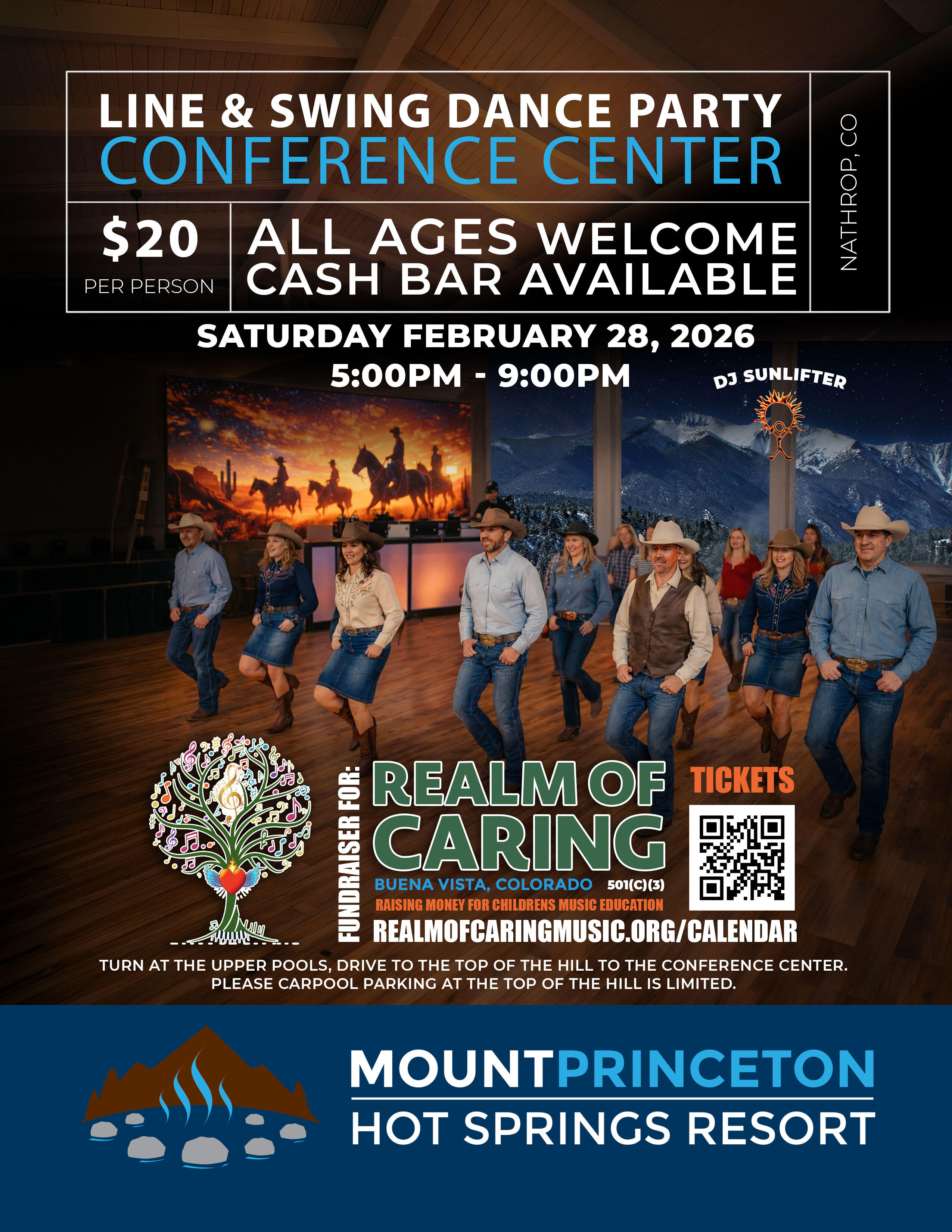 Campaign cover image for February 28, 2026 Line Dance Party at Mount Princeton Hot Springs Resort | Conference Center