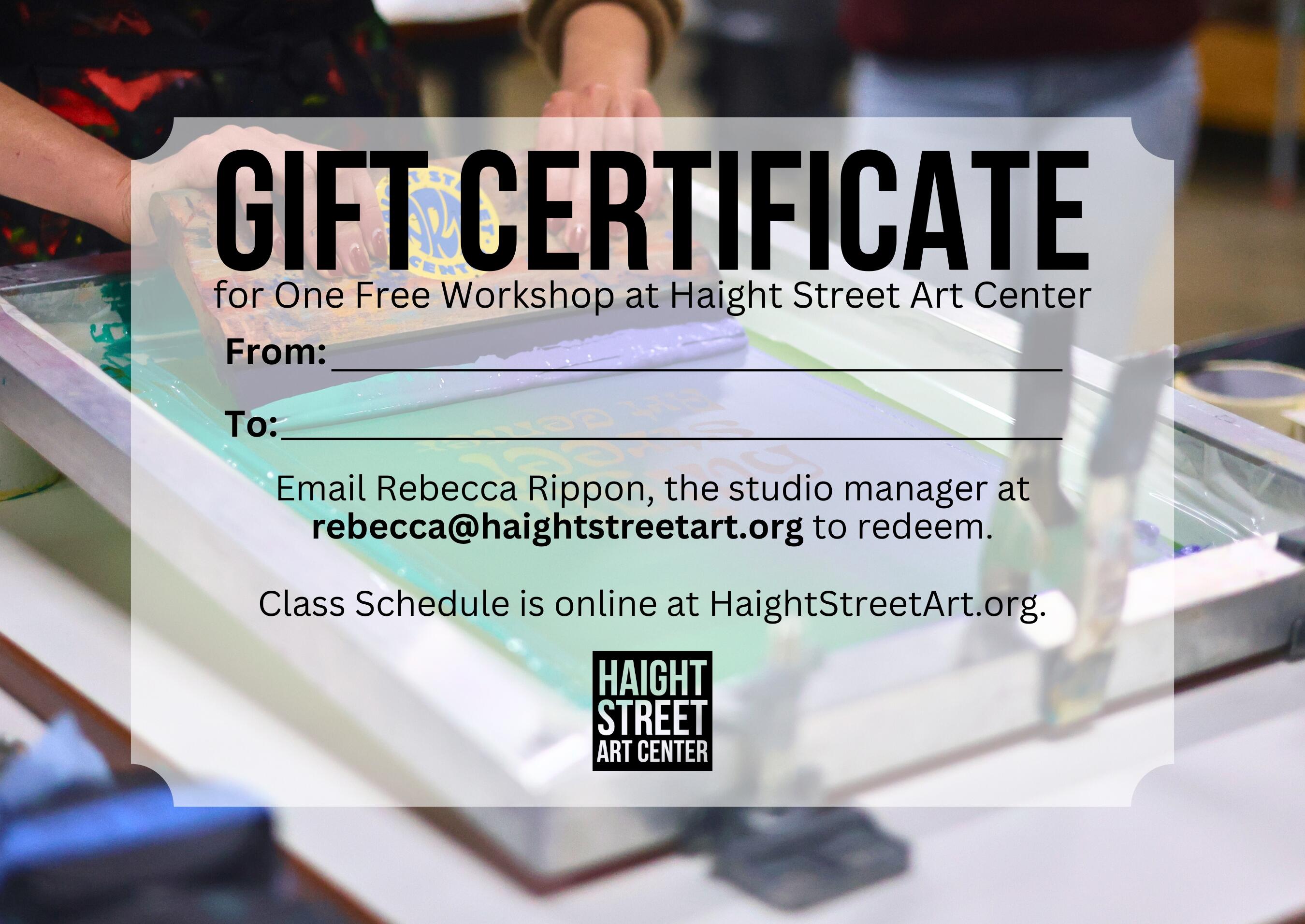 Campaign cover image for Print Studio Gift Certificate