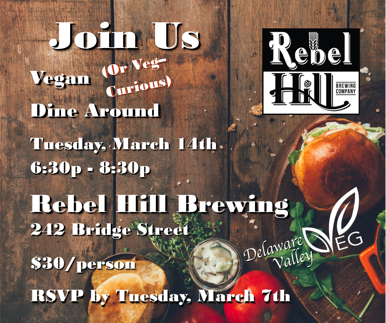 Campaign cover image for March Dine Around at Rebel Hill Brewing Company