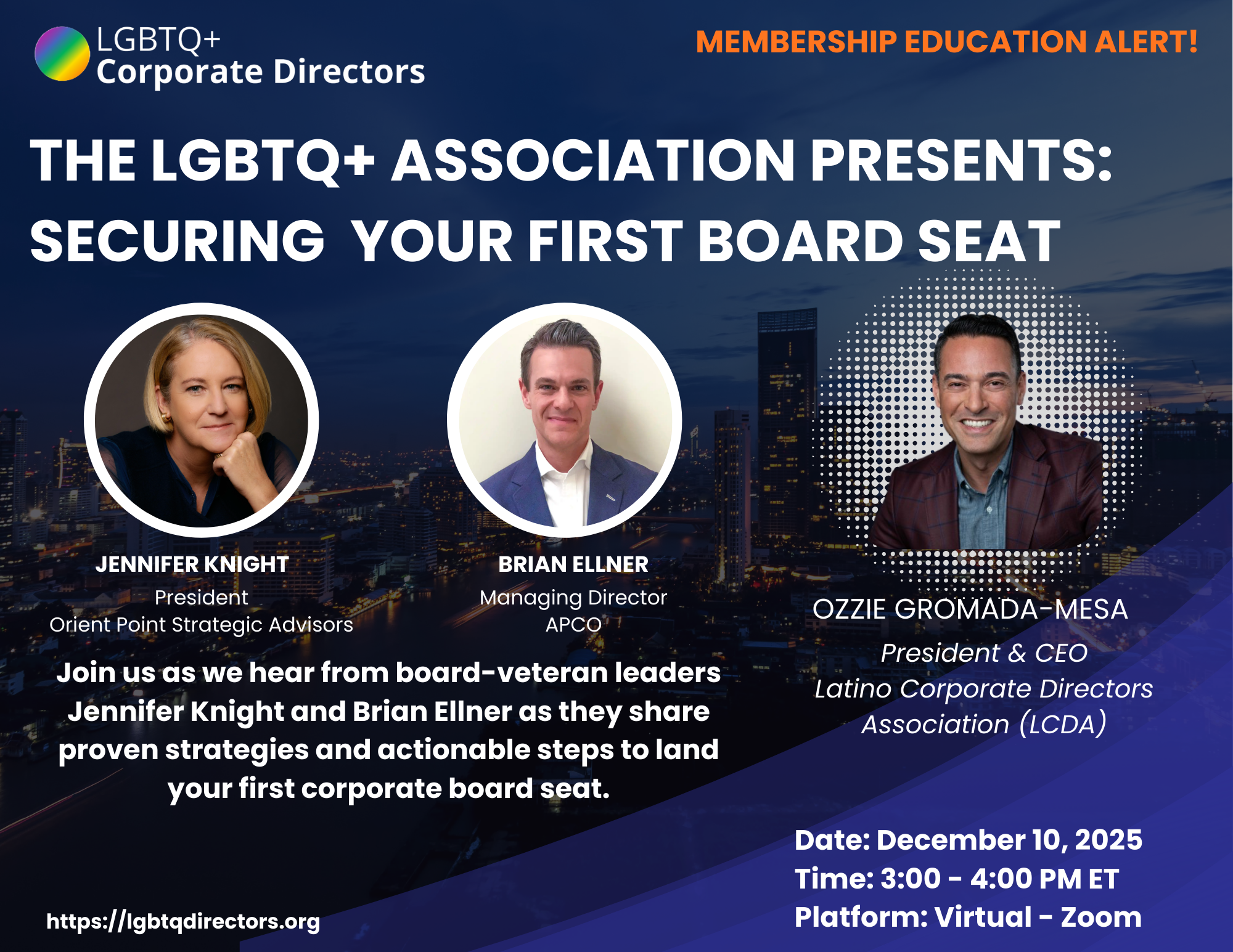 Campaign cover image for Association of LGBTQ+ Corporate Directors Webinar: Securing Your First Board Seat