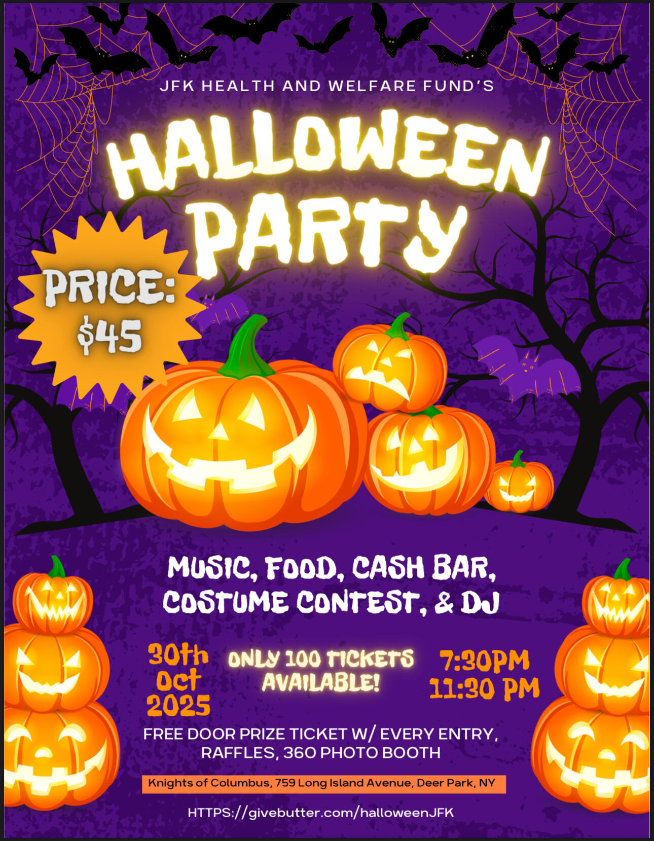 Campaign cover image for Halloween Party hosted by JFK Health and Welfare