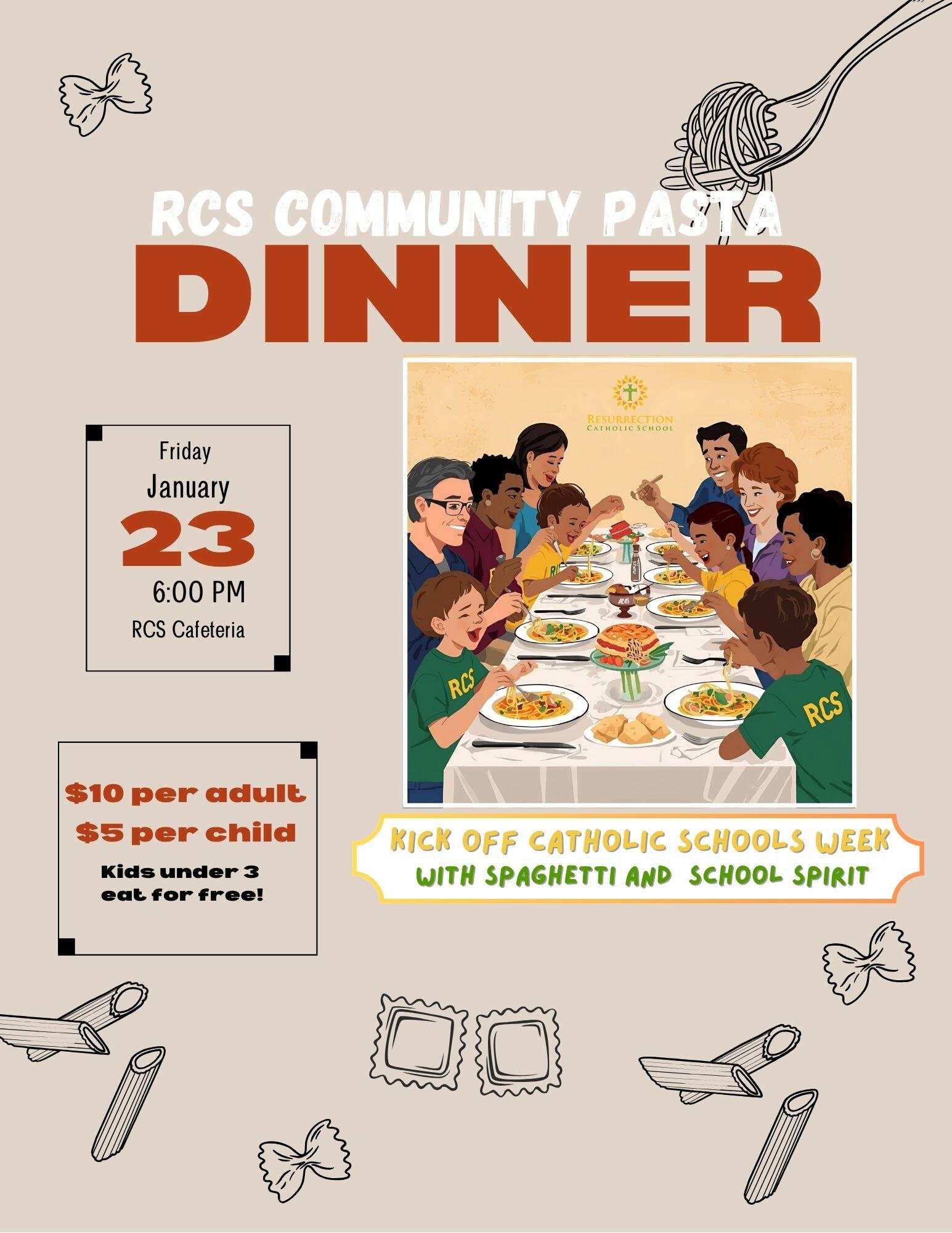 Campaign cover image for Resurrection Catholic School Community Pasta Dinner