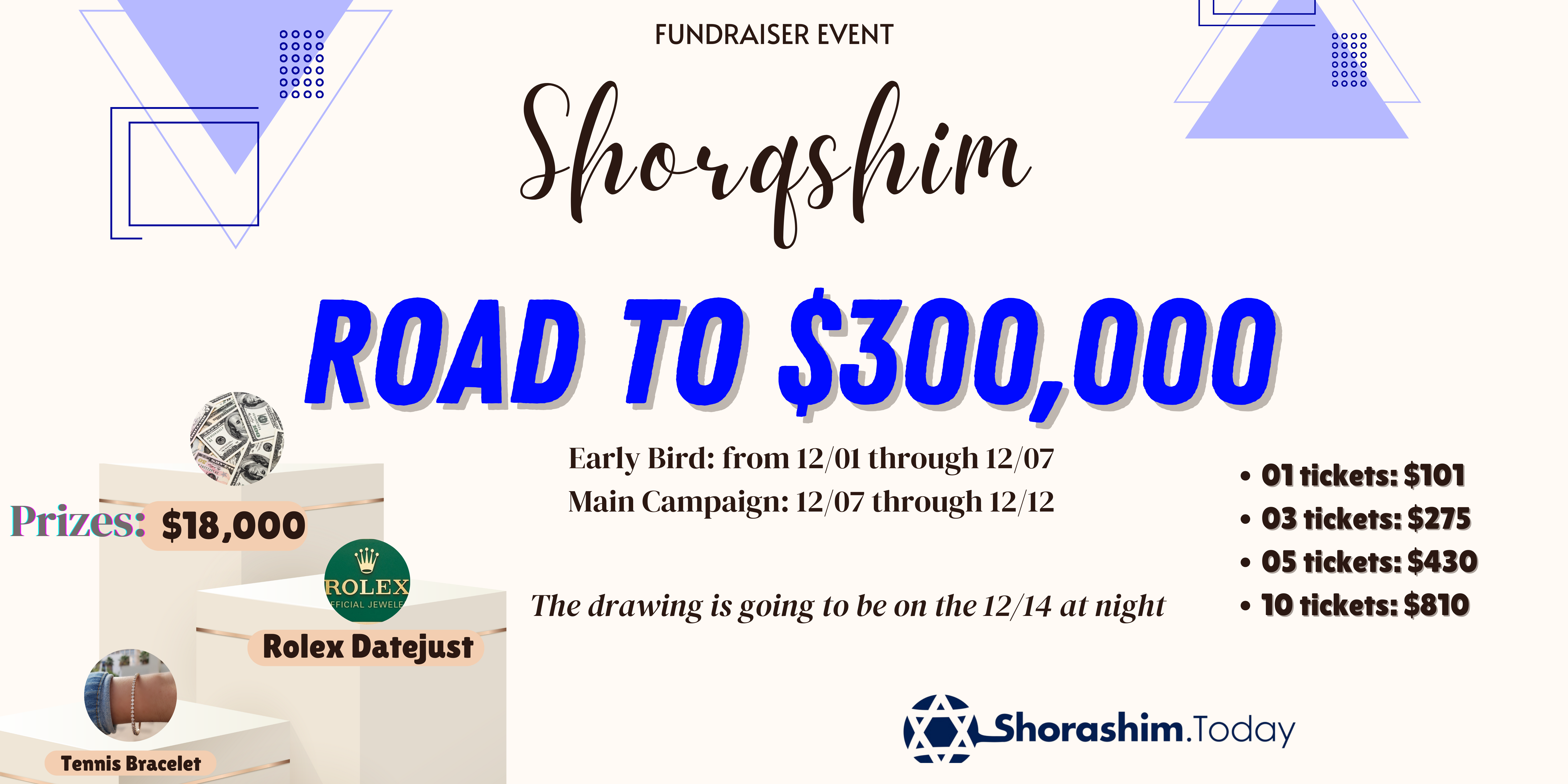 Campaign cover image for Shorashim Chanukah Raffle