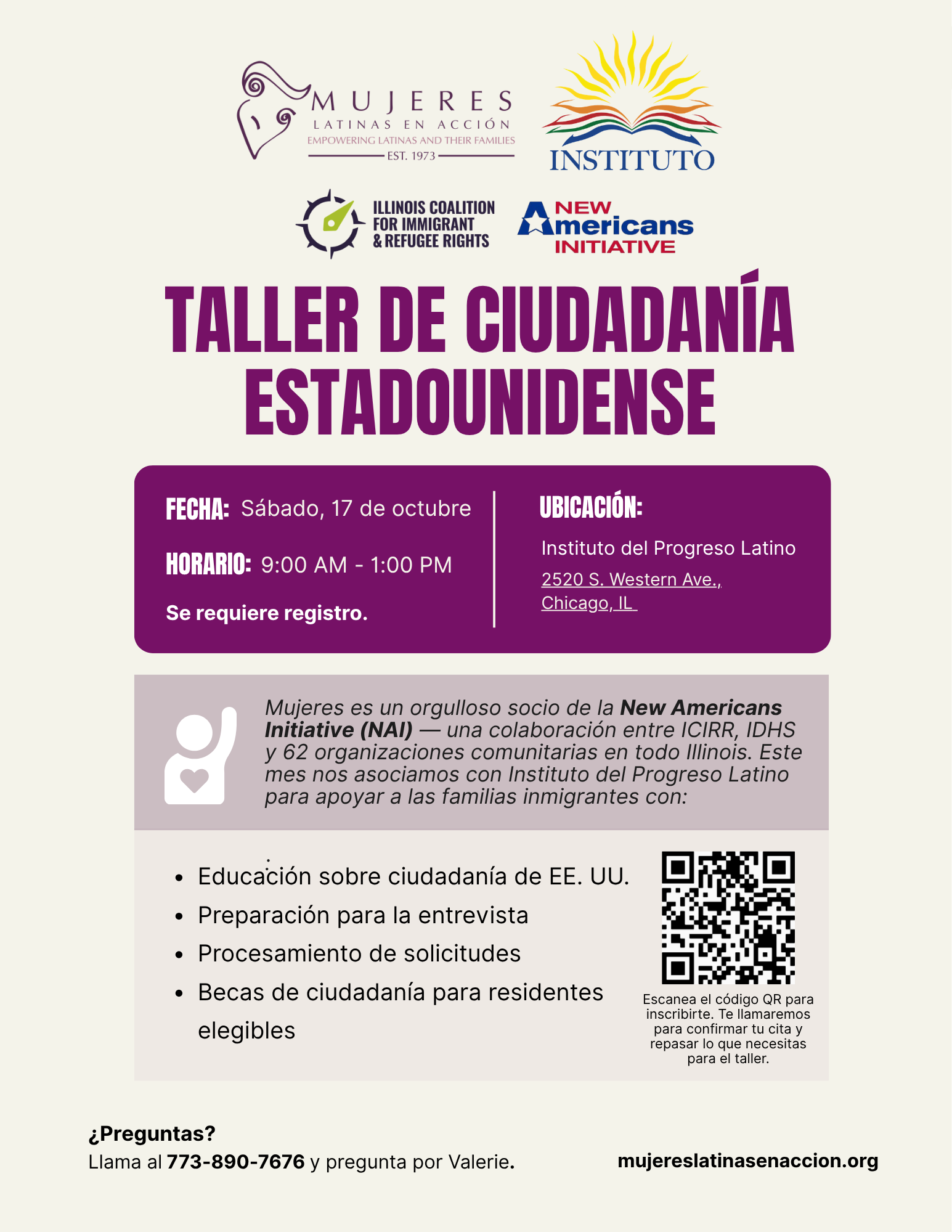 Campaign cover image for U.S. Citizenship Workshop/Taller de Ciudadanía  Estadounidense (OCT 17)