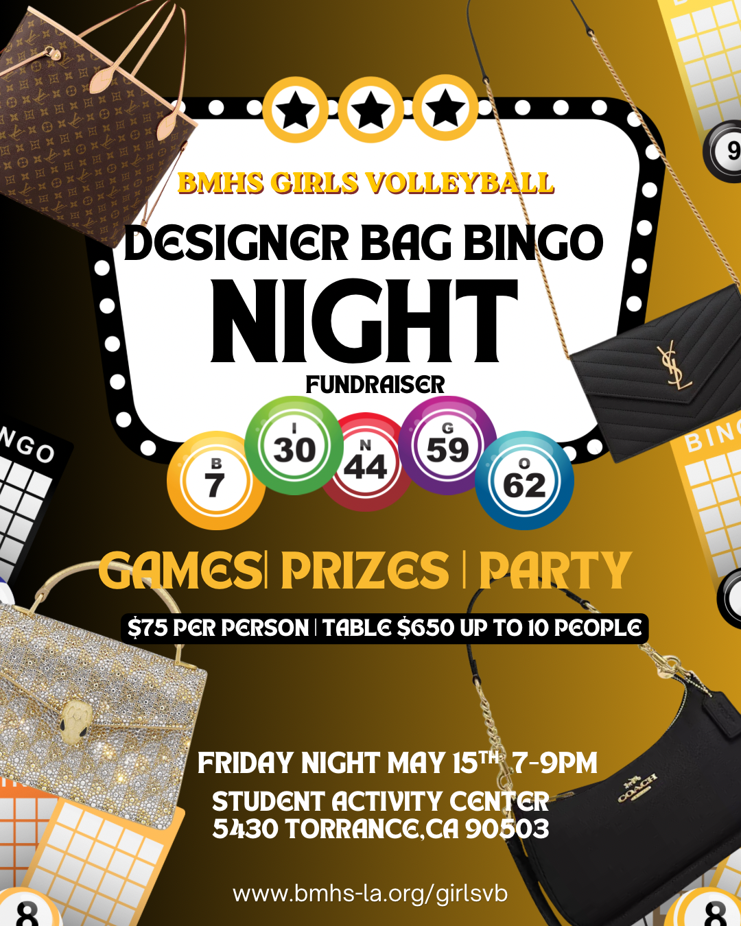 Campaign cover image for BMHS Girls' Volleyball Designer Bag Bingo Night