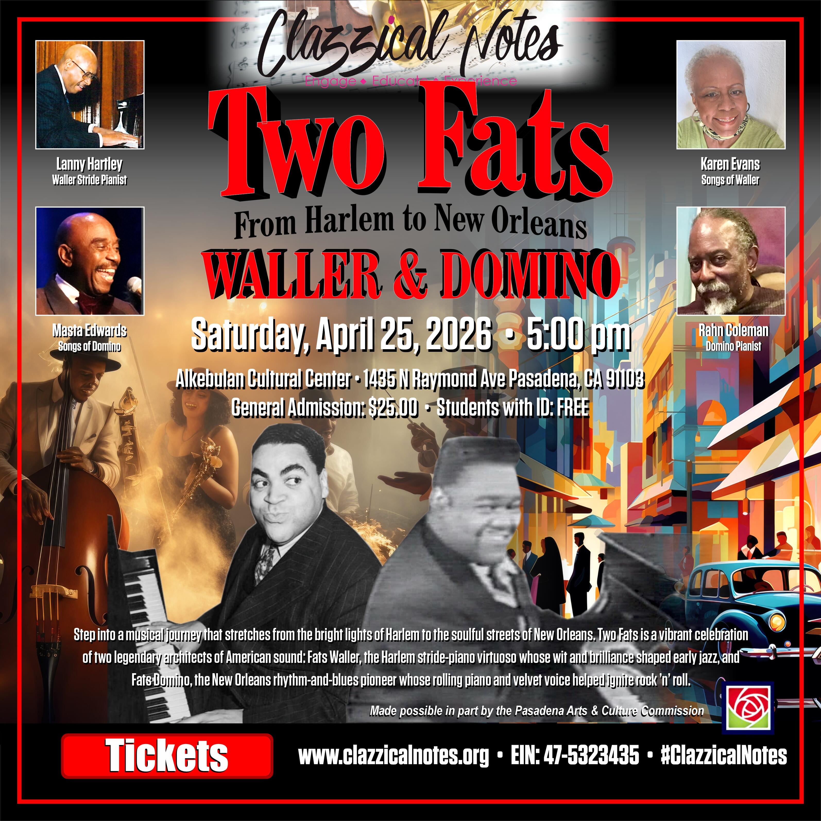 Campaign cover image for Two Fats From Harlem to New Orleans Waller & Domino