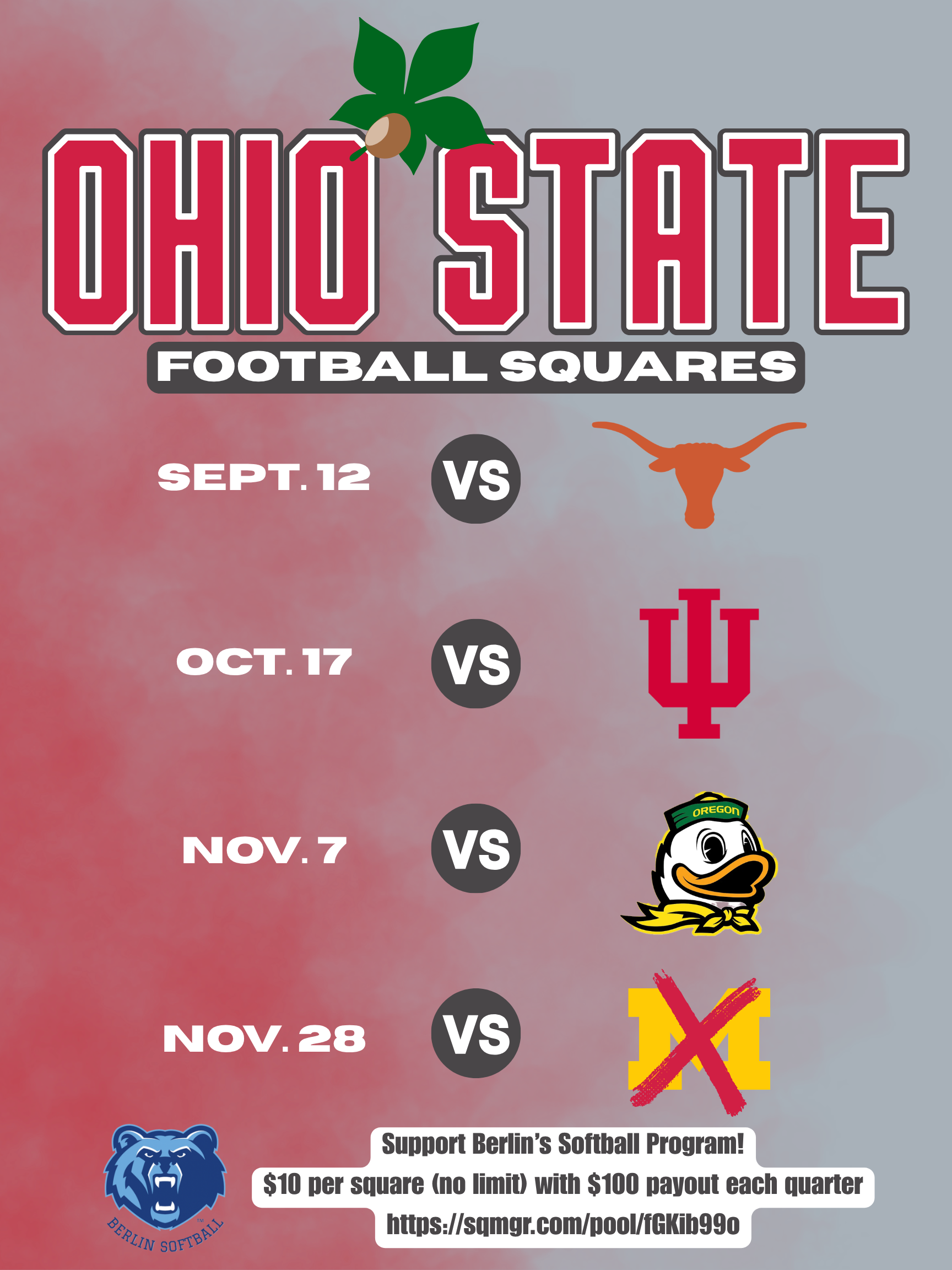 Campaign cover for Berlin Softball OSU Football Squares