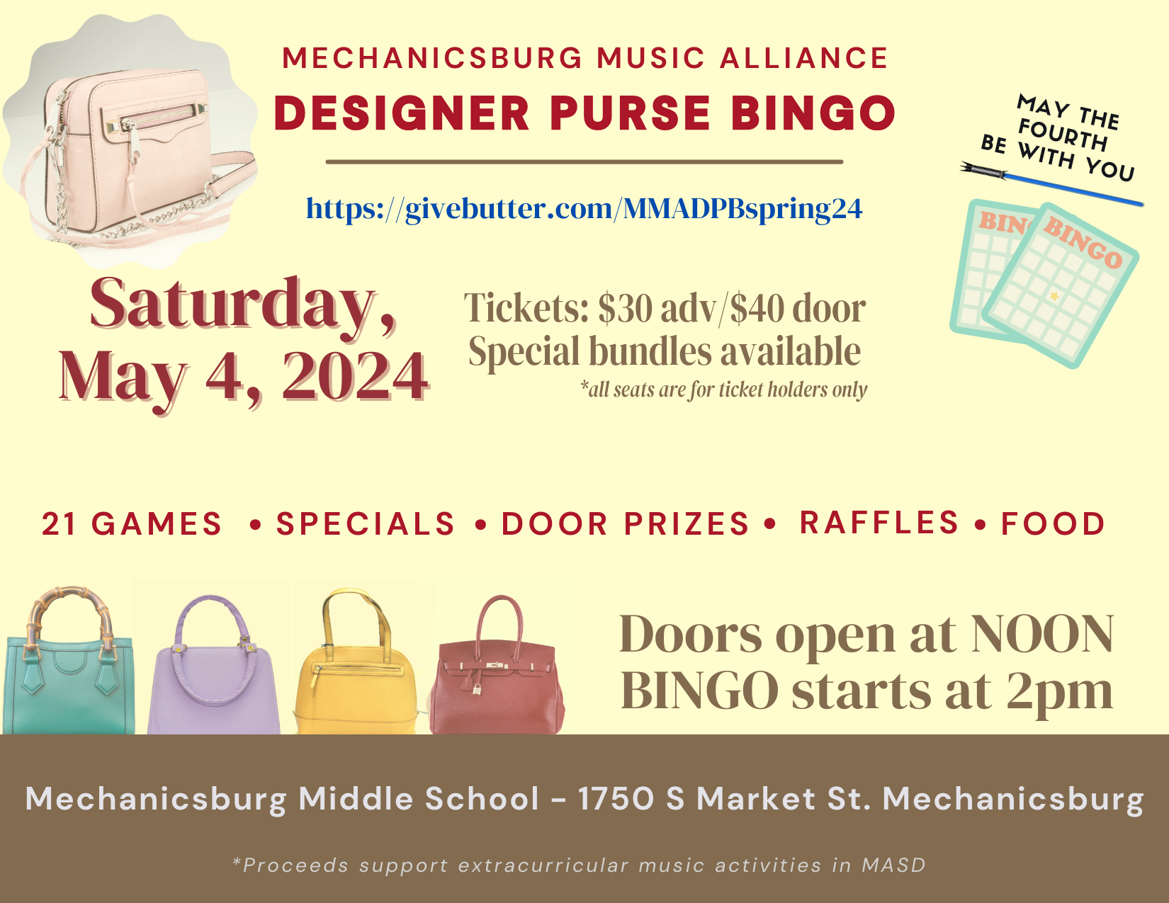 Campaign cover image for Designer Purse BINGO - Spring 2024