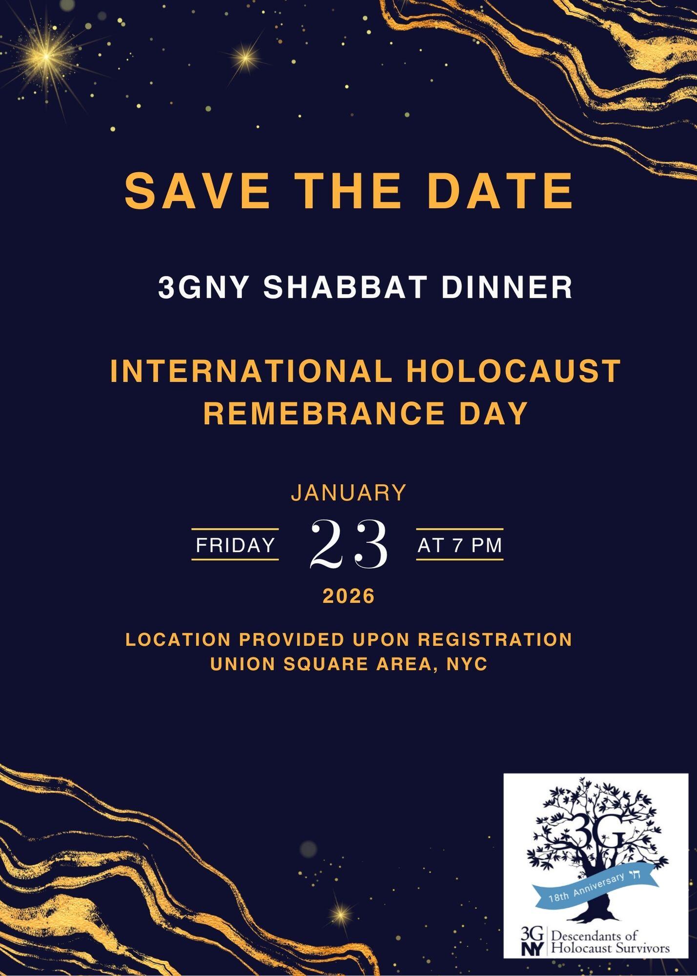Campaign cover image for 3GNY Shabbat Dinner | International Holocaust Remembrance Day 2026