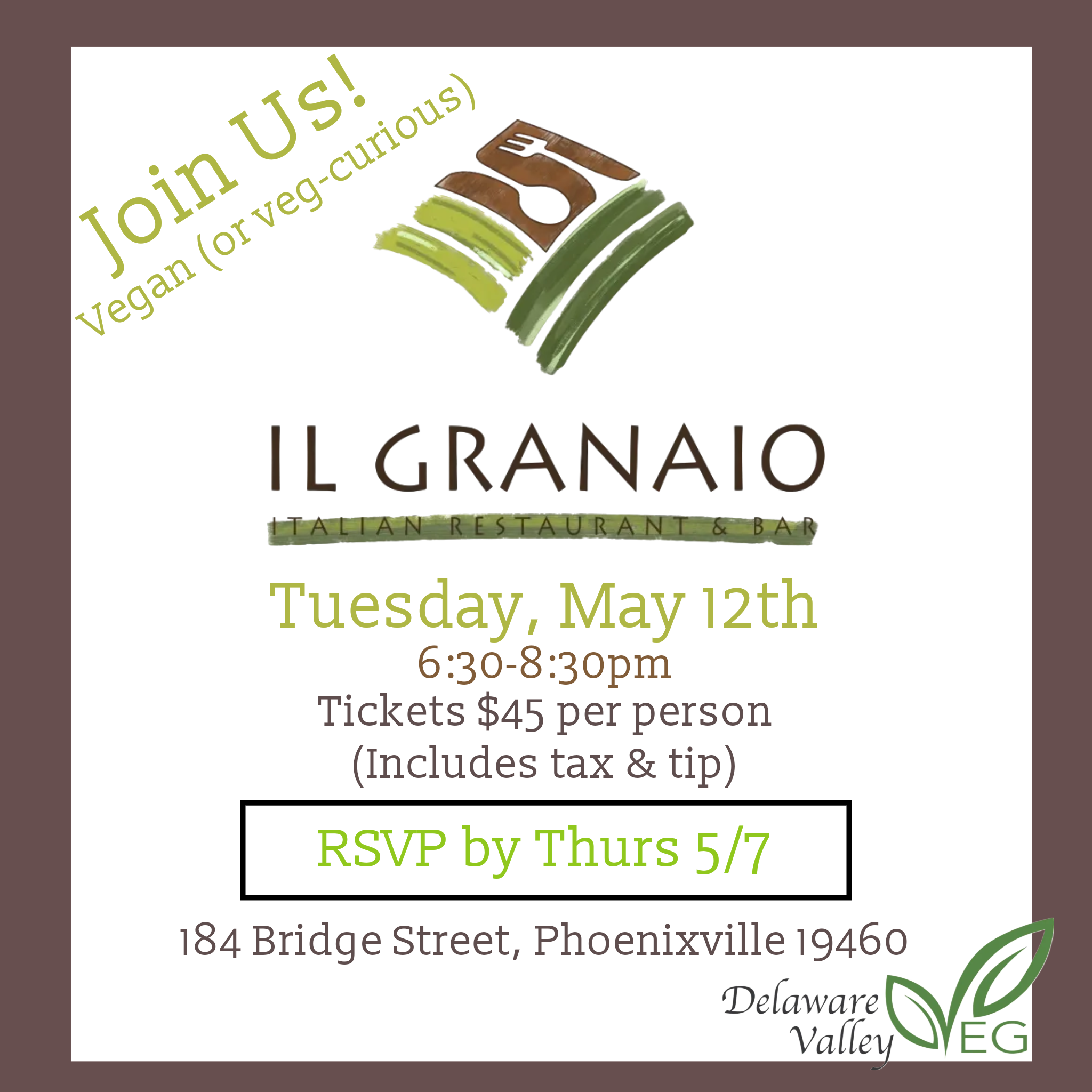 Campaign cover image for May Dine Around at Il Granaio