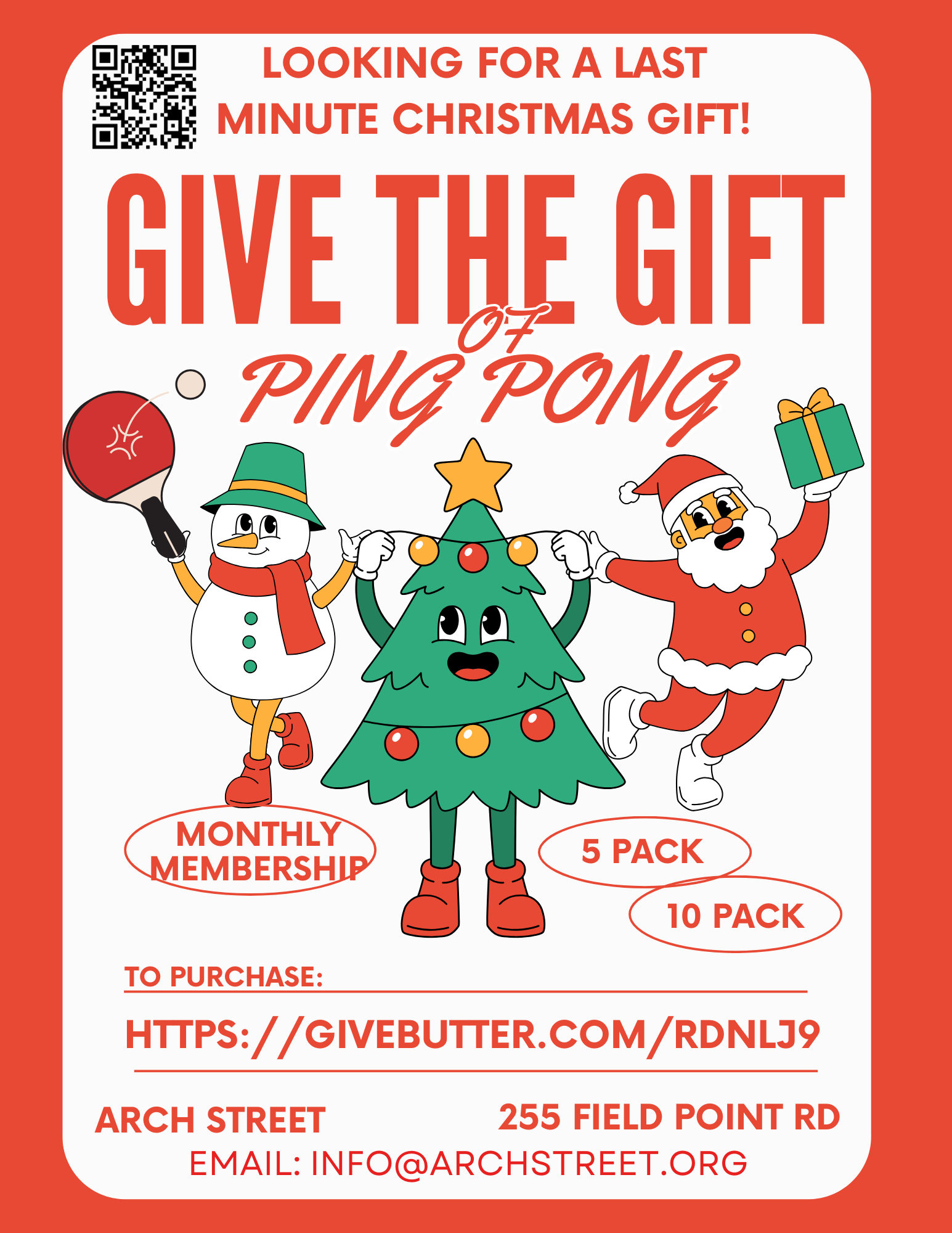 Campaign cover image for Arch Street Ping Pong - HOLIDAY SPECIAL!