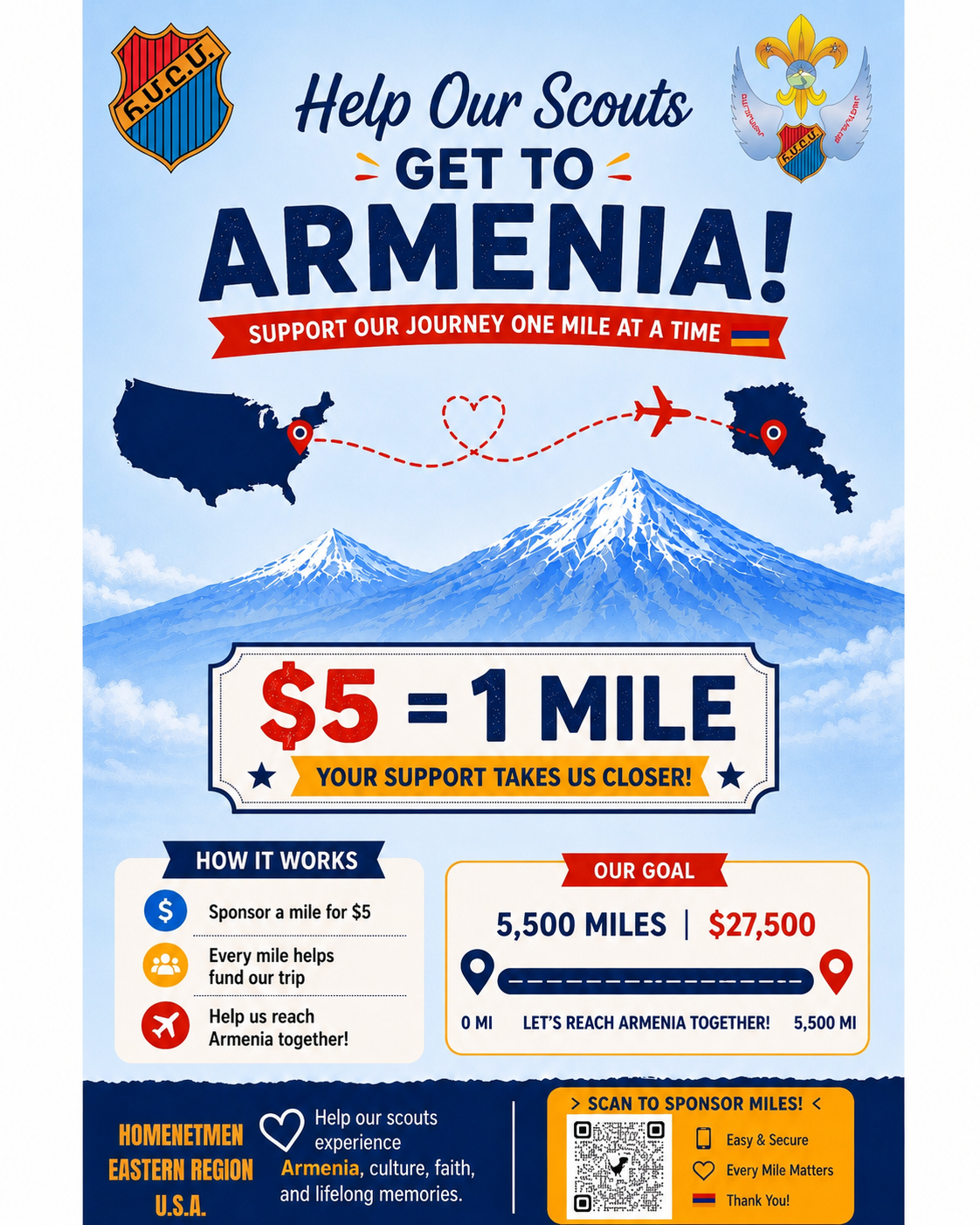 Campaign cover image for Help our scouts get to Armenia 🇦🇲