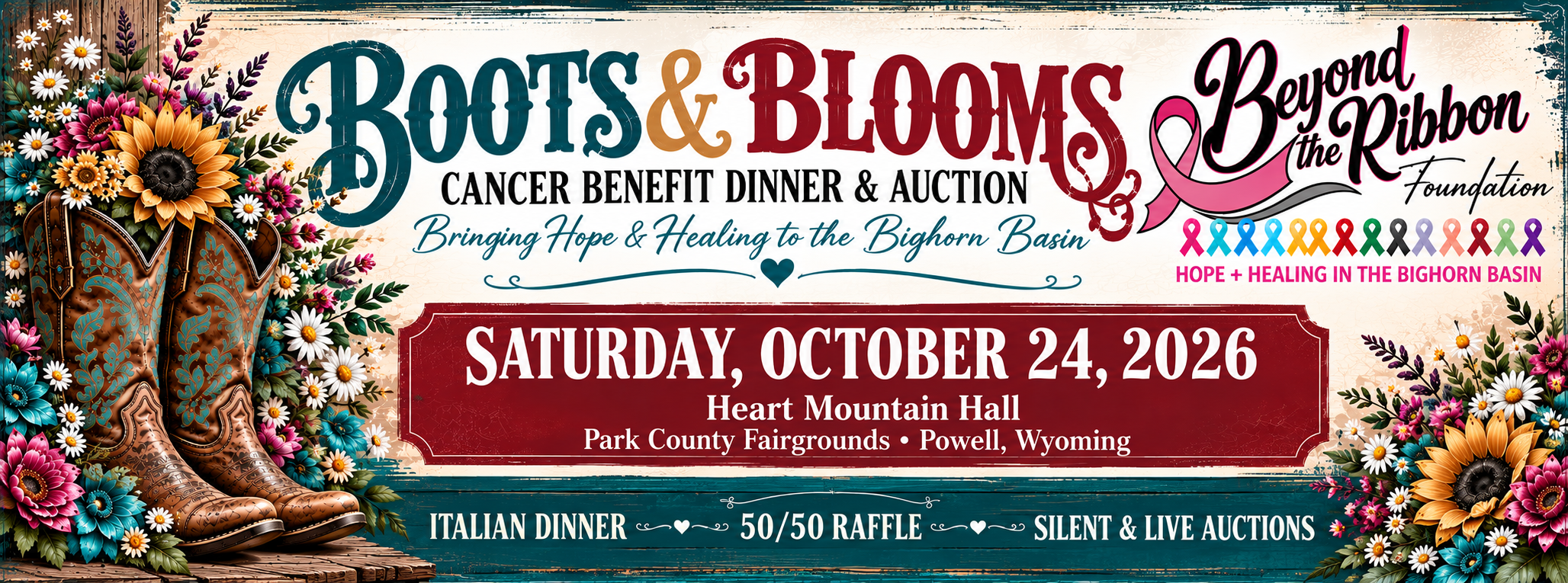 Campaign cover image for Boots N Blooms - Dinner Auction Tickets.