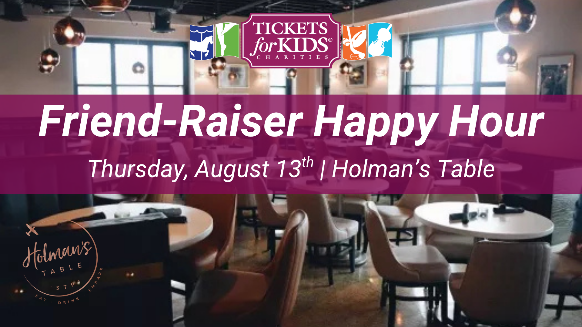 Campaign cover image for Holman's Table Friend-Raiser Happy Hour