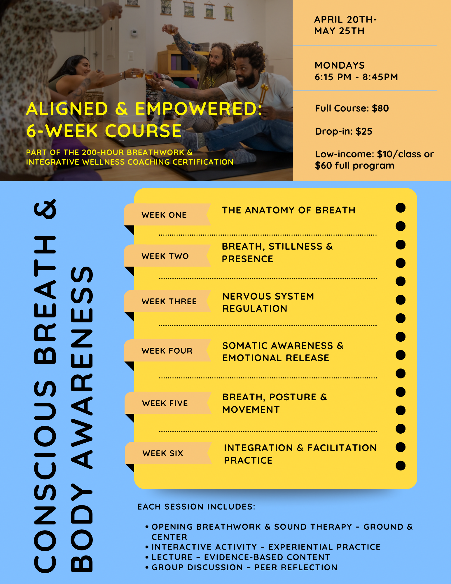 Campaign cover image for Aligned & Empowered: 6-Week Course – Conscious Breath & Body Awareness