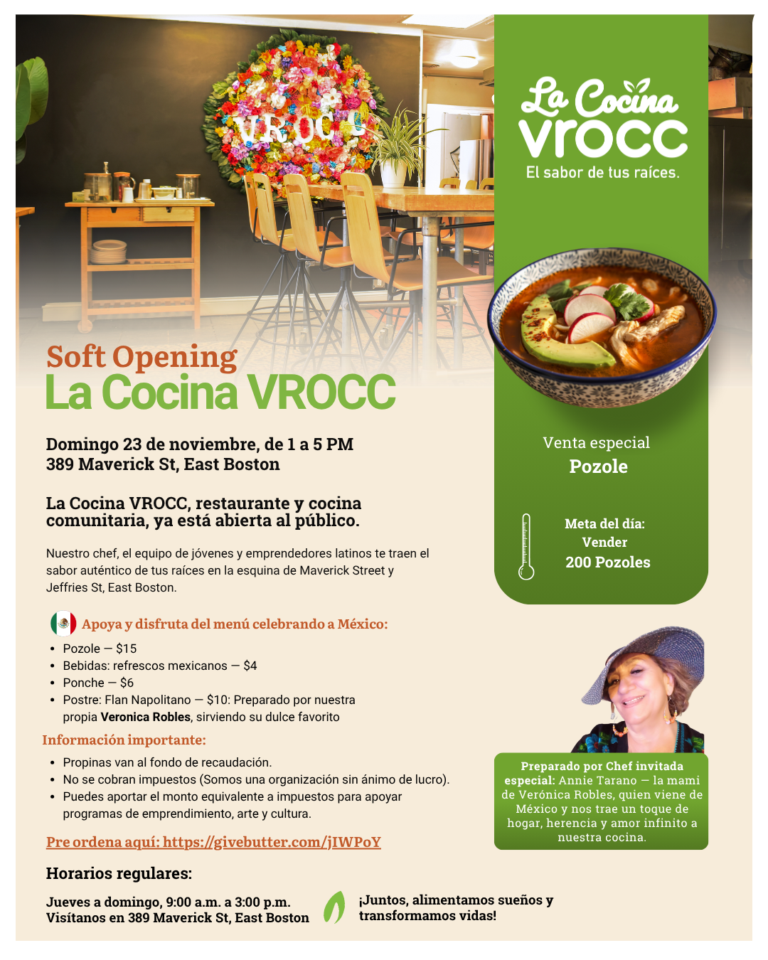 Campaign cover image for Soft Opening: La Cocina VROCC