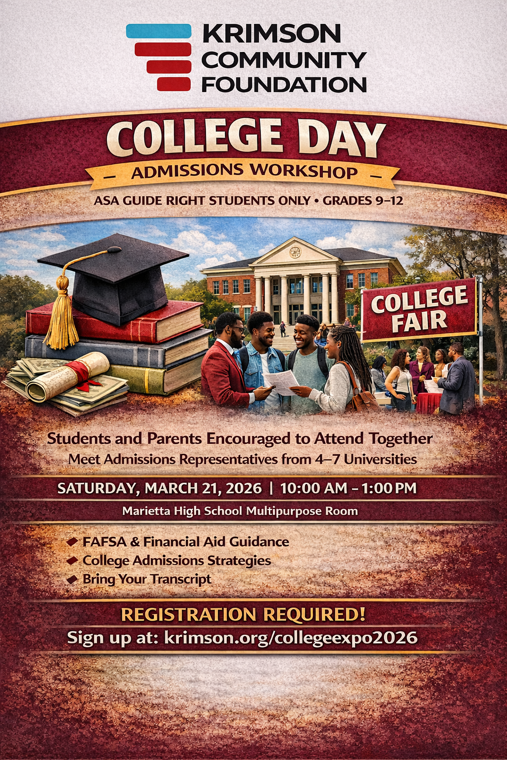 Campaign cover image for KCF College Expo & Admissions Workshop