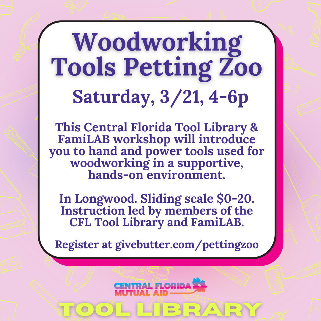 Campaign cover image for Woodworking Tools Petting Zoo