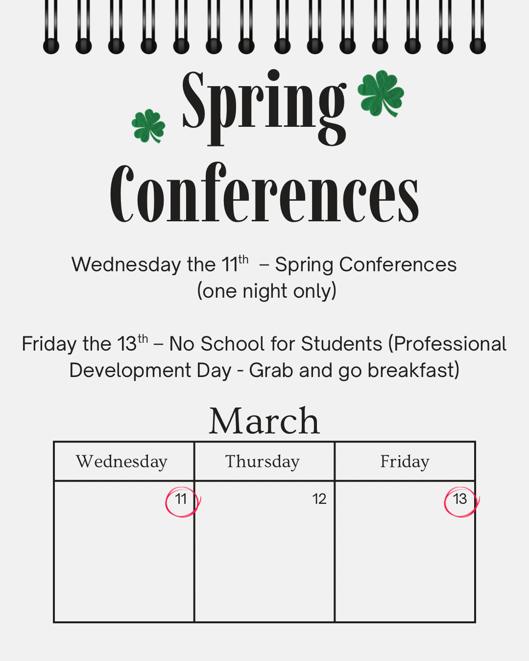 Campaign cover for Spring Confrence Dinners 26’