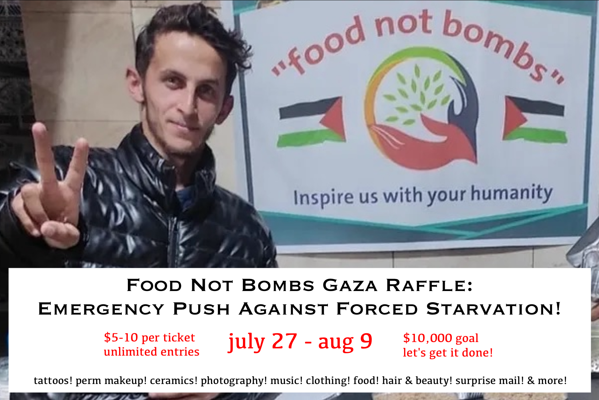 Campaign cover image for Raffle for Food, Not Bombs Gaza (Jamal from Gaza)