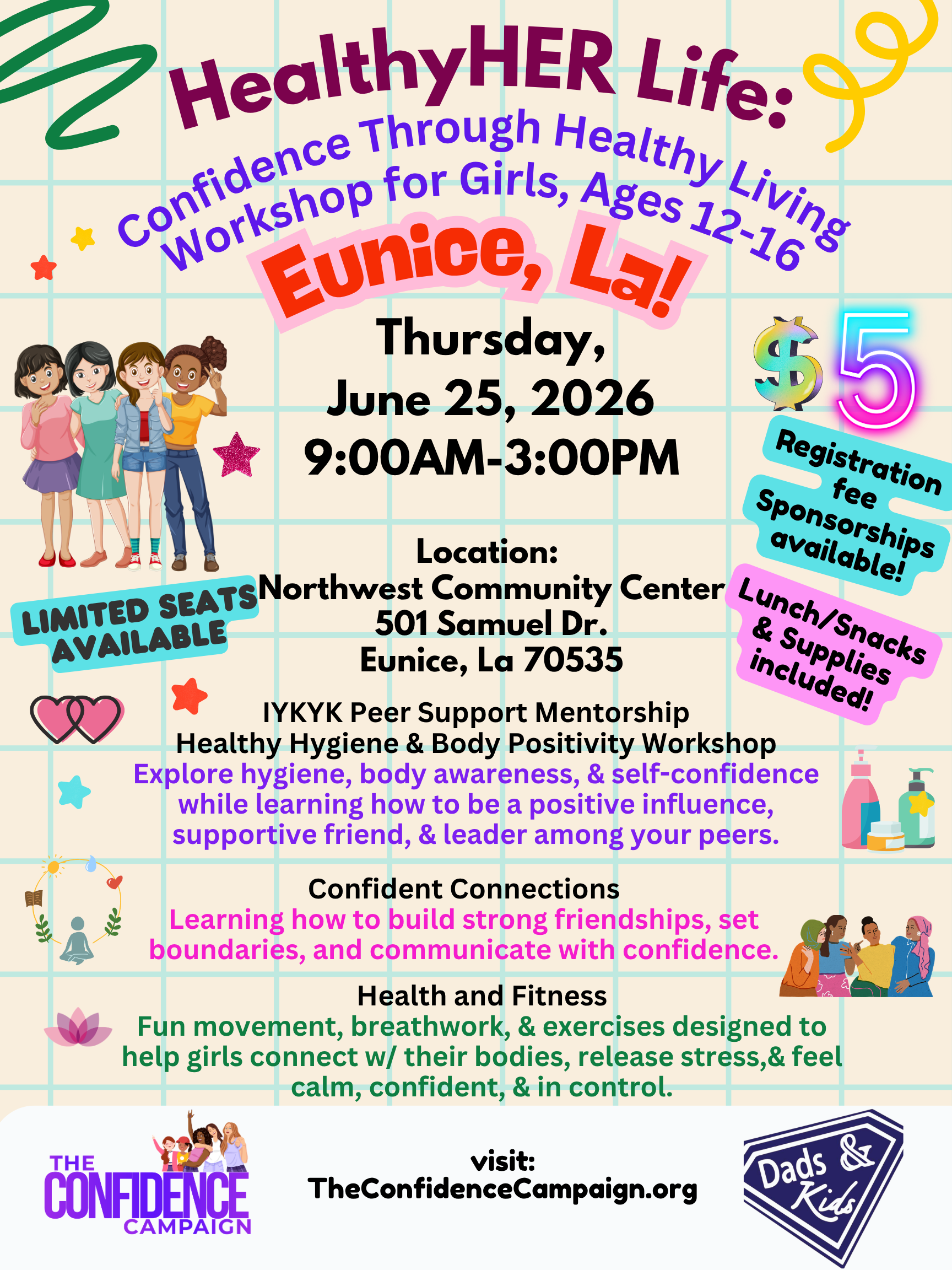 Campaign cover image for HealthyHER Life: Confidence Through Healthy Living Workshop Tour (Eunice, LA)