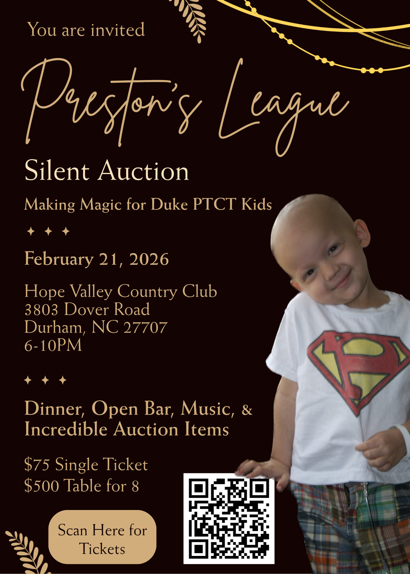 Campaign cover image for Preston's League 4th Annual Silent Auction
