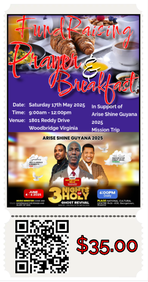Campaign cover image for Fundraising Prayer & Breakfast - in Support of Guyana 2025 Mission Trip