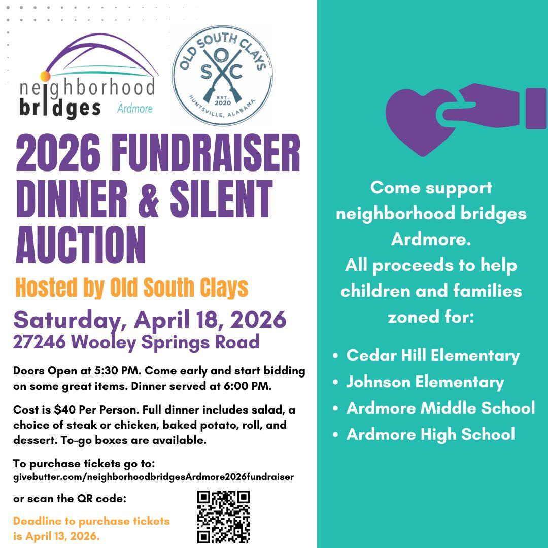 Campaign cover image for Neighborhood Bridges-Ardmore 2026 Fundraiser Dinner & Silent Auction