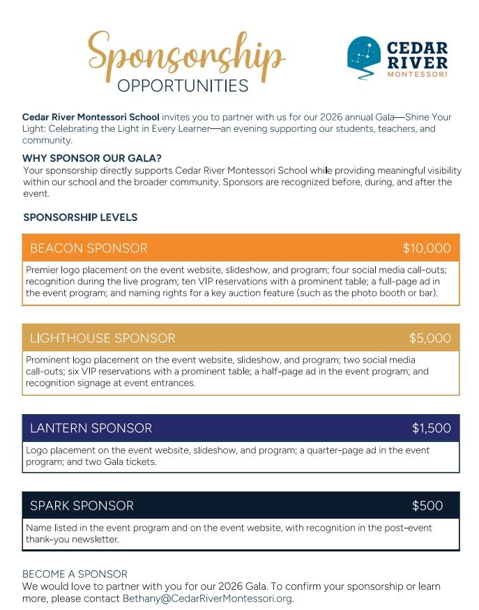 Campaign cover for 2026 Gala Sponsorships