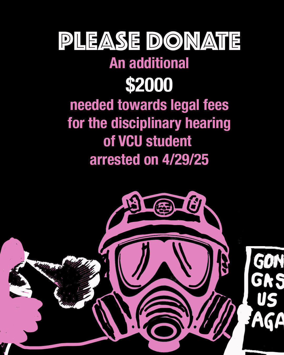 Campaign cover image for HELP FUND VCU STUDENT'S LEGAL FEES -- NEW FUNDS NEEDED!
